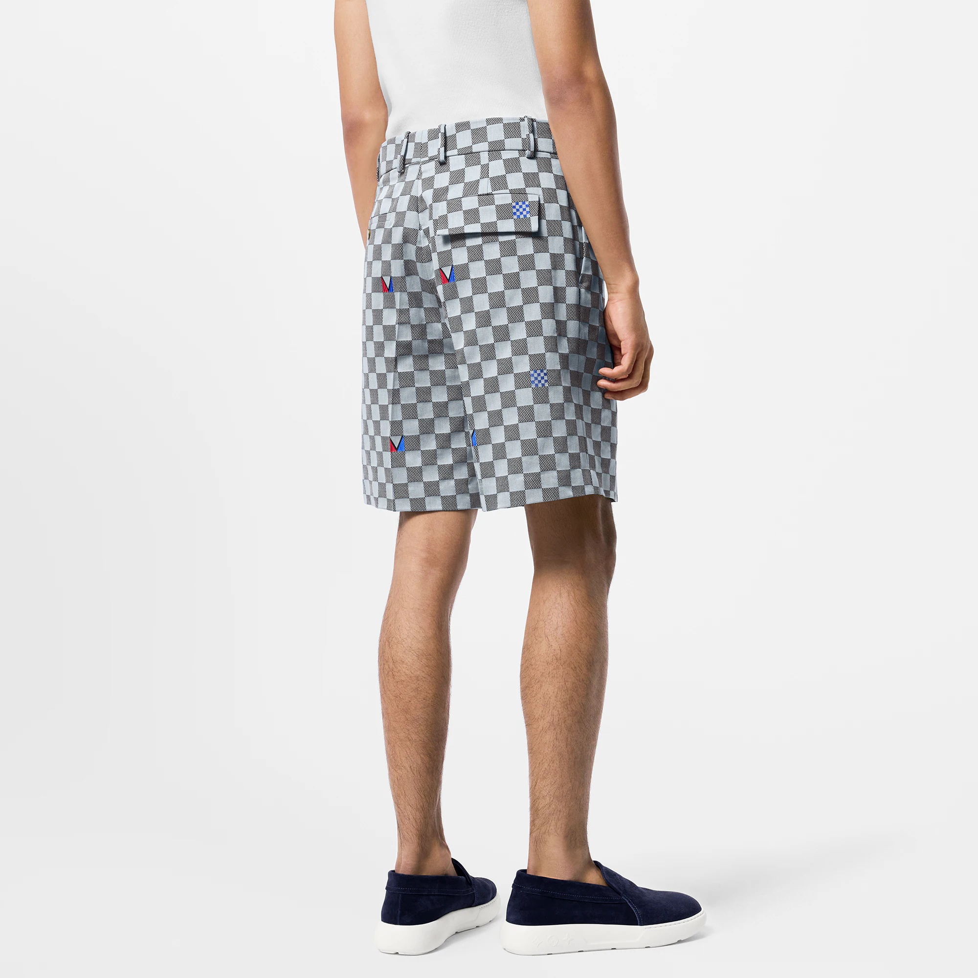 Damier Cotton Tailored Shorts - 5