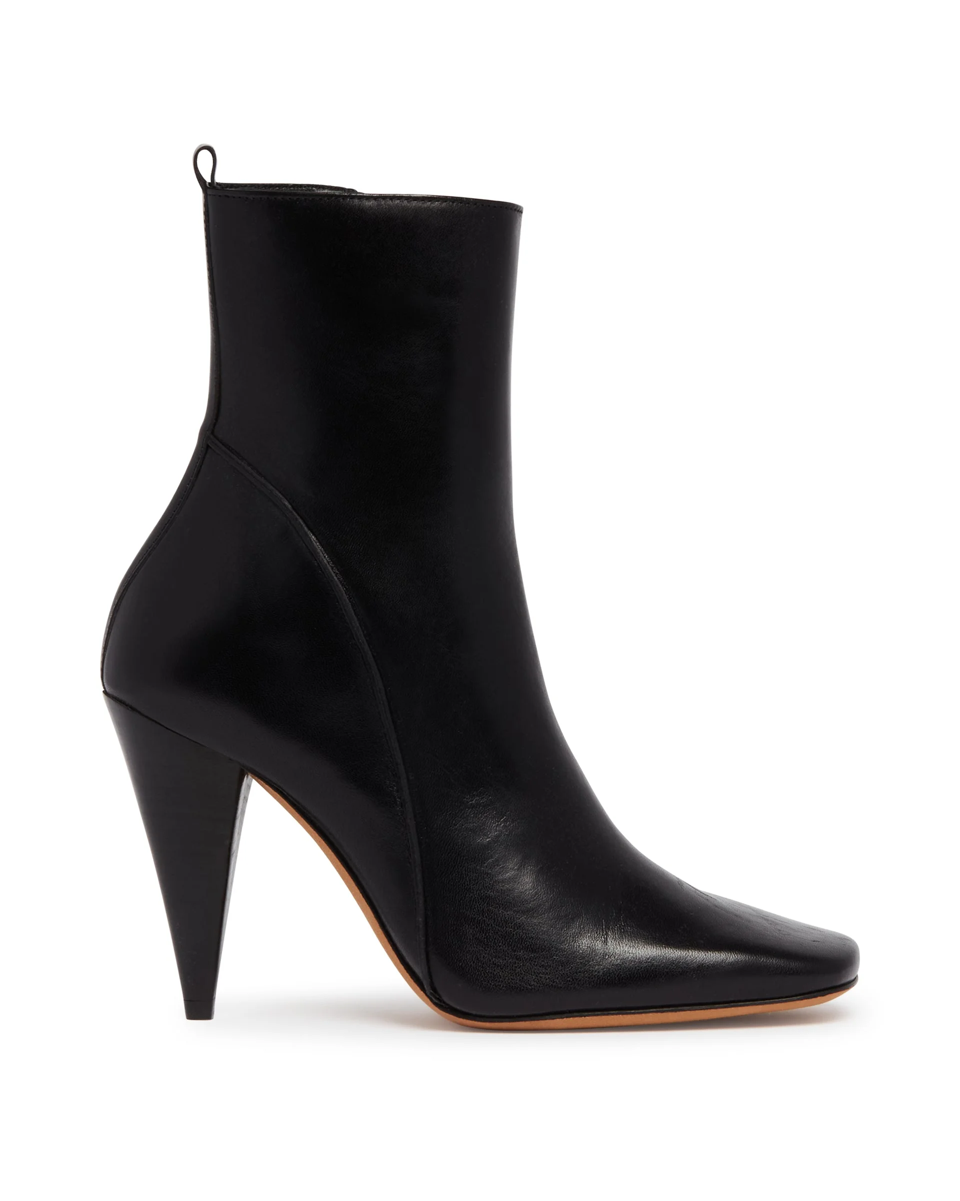 Black Leather High Ankle Boots - 1