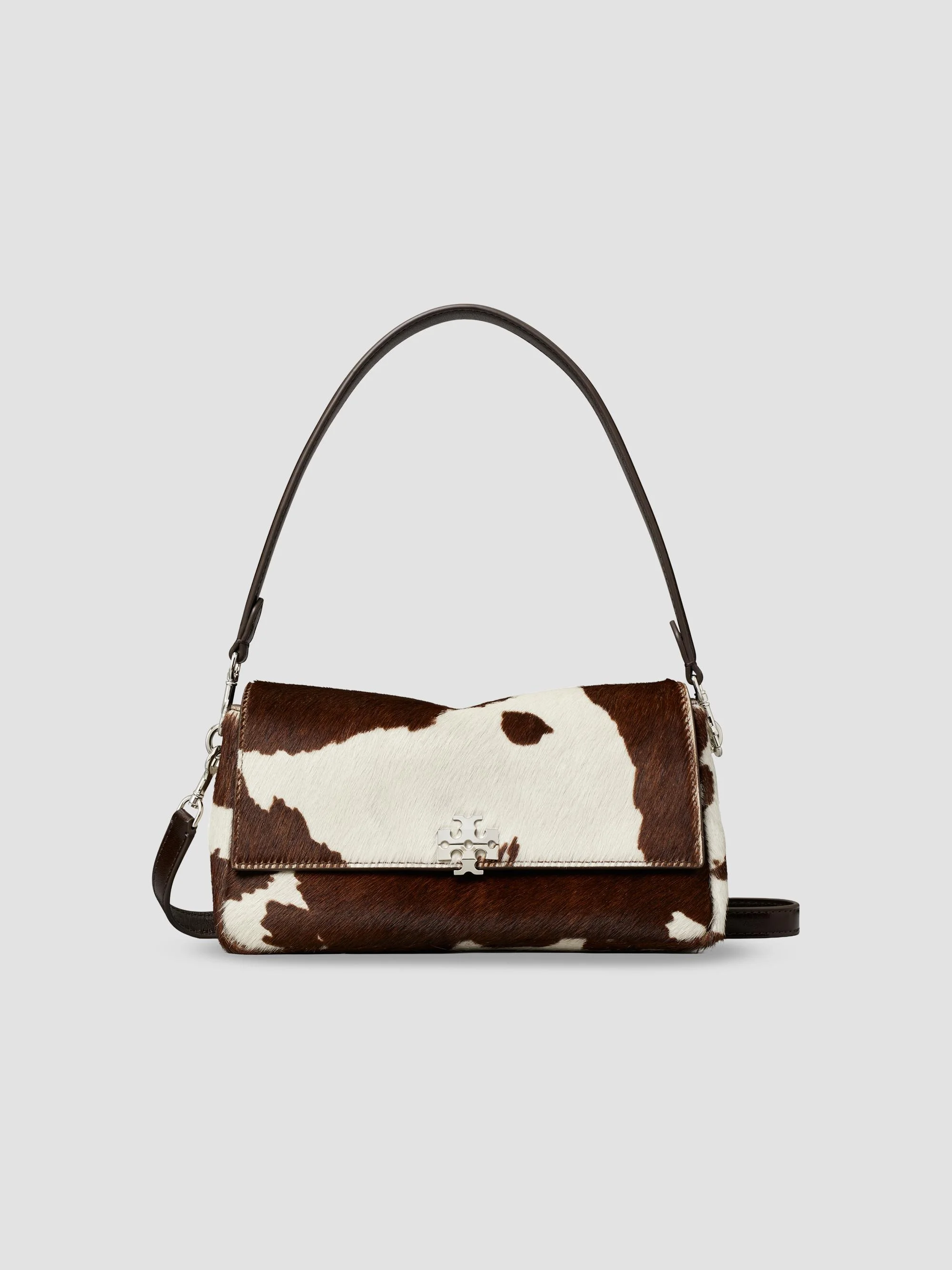 Women's Charlie Small Printed Calf Hair Shoulder Bag - Mocha Brown - 1
