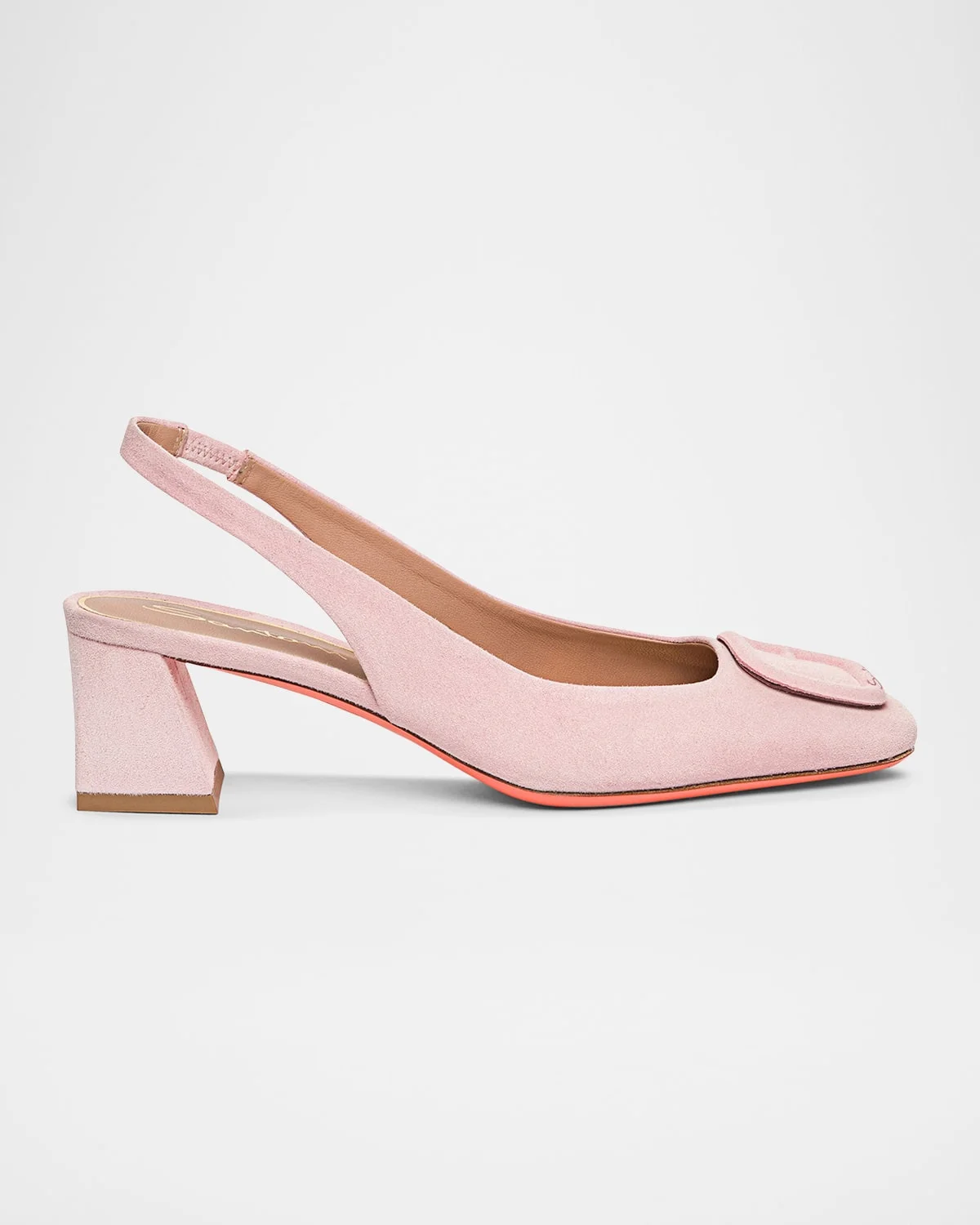 50mm Buckle Suede Slingback Pumps - 1