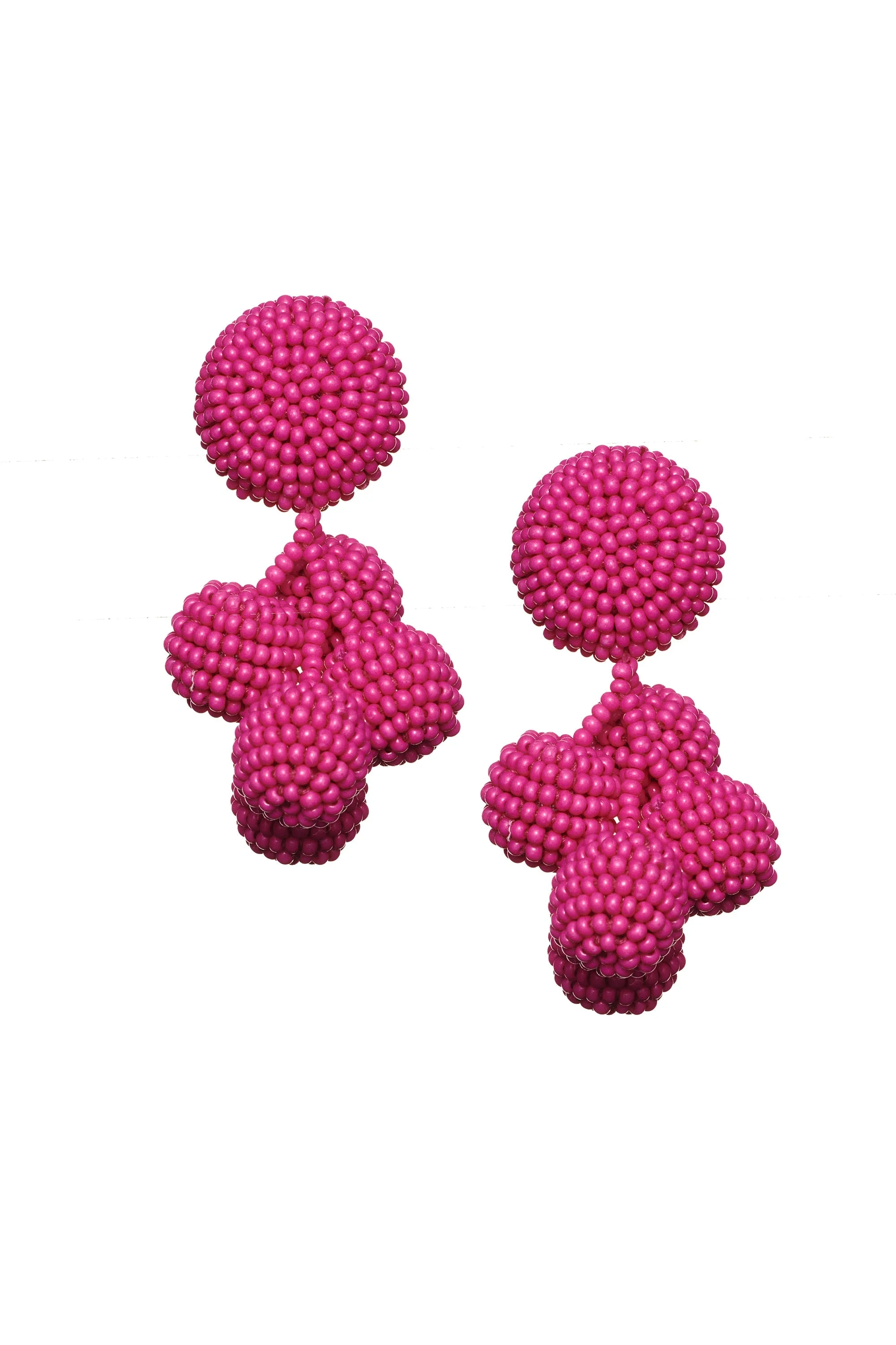 MINI COCONUTS EARRINGS - FUCHSIA - 1