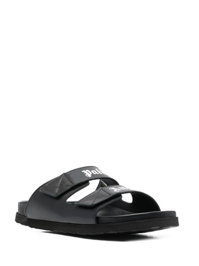 Palm Angels logo print leather sandals outlook