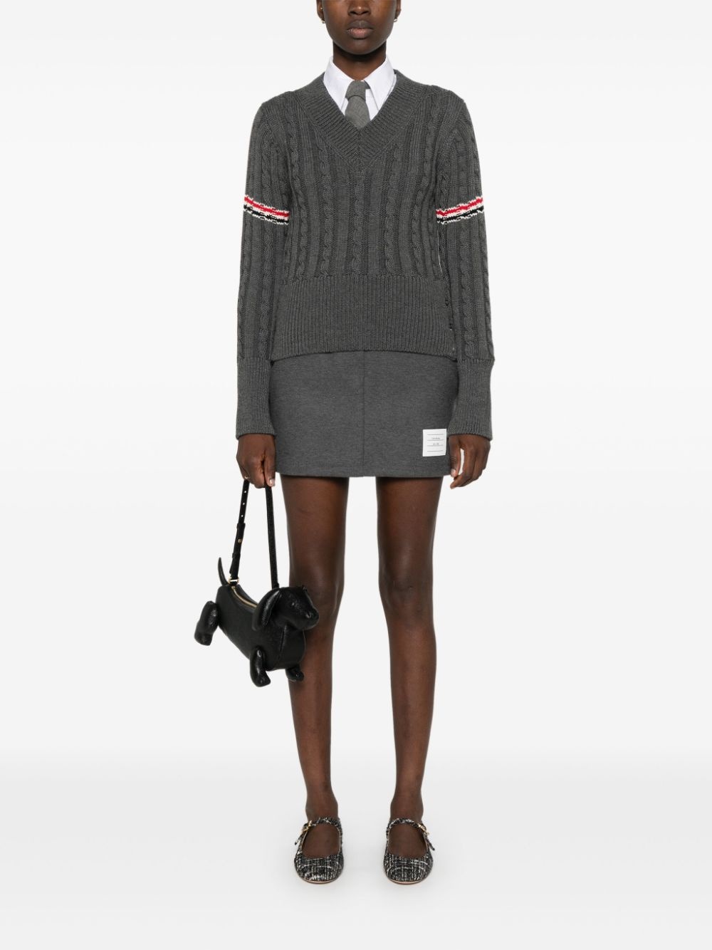 RWB-stripe cable-knit jumper - 2