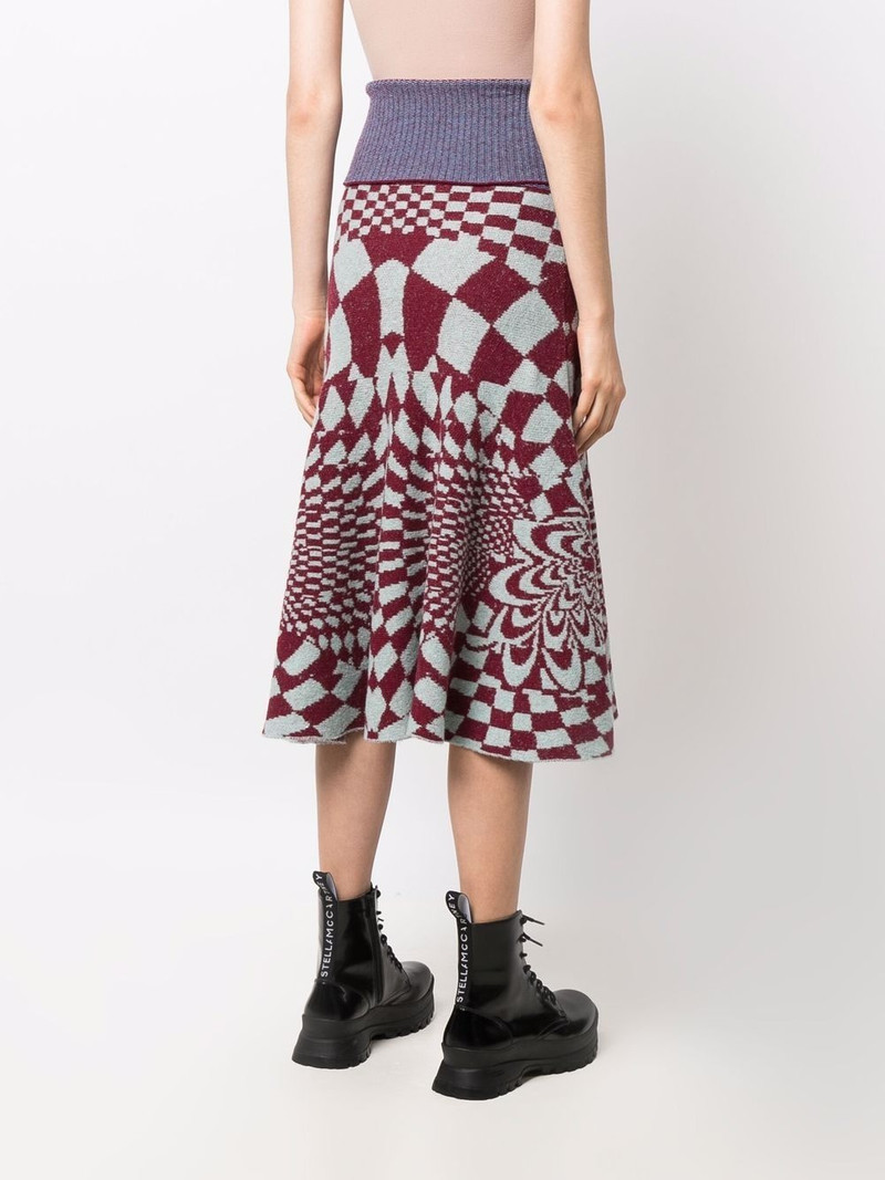 geometric-knit flared A-line skirt 4