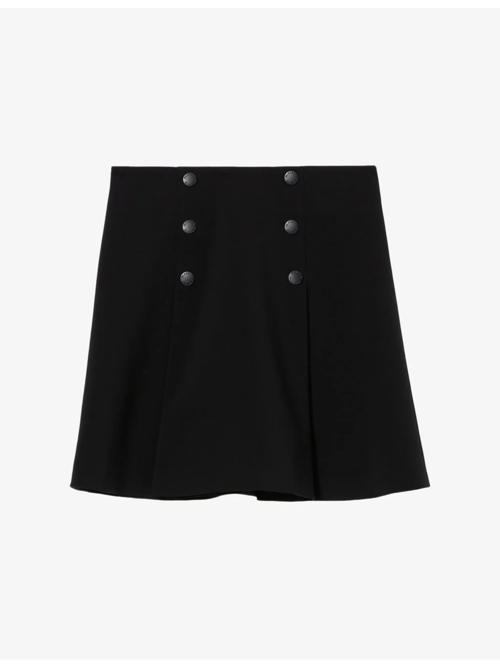 Flared Button-Down Stretch-Woven Mini Skirt - 1