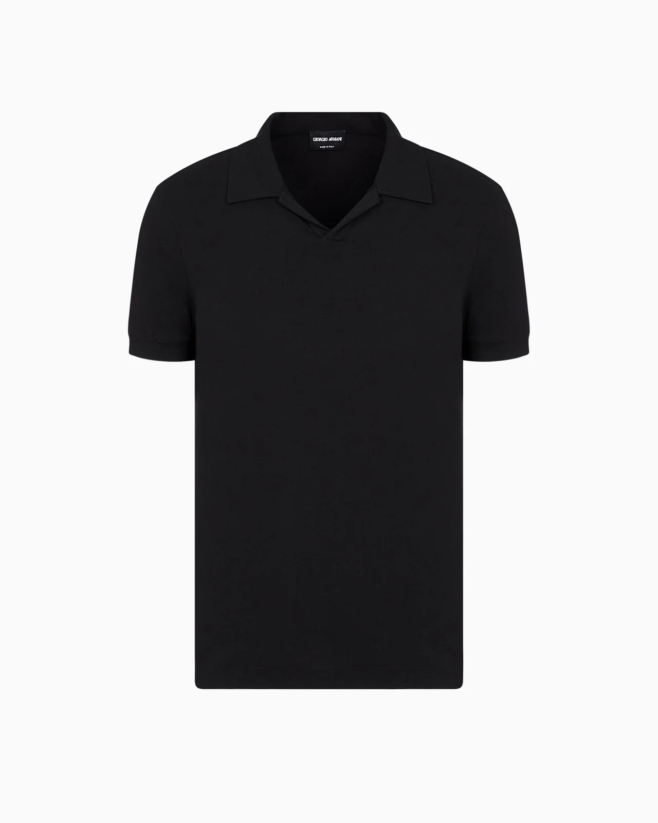 Stretch viscose jersey short-sleeved polo shirt - 1