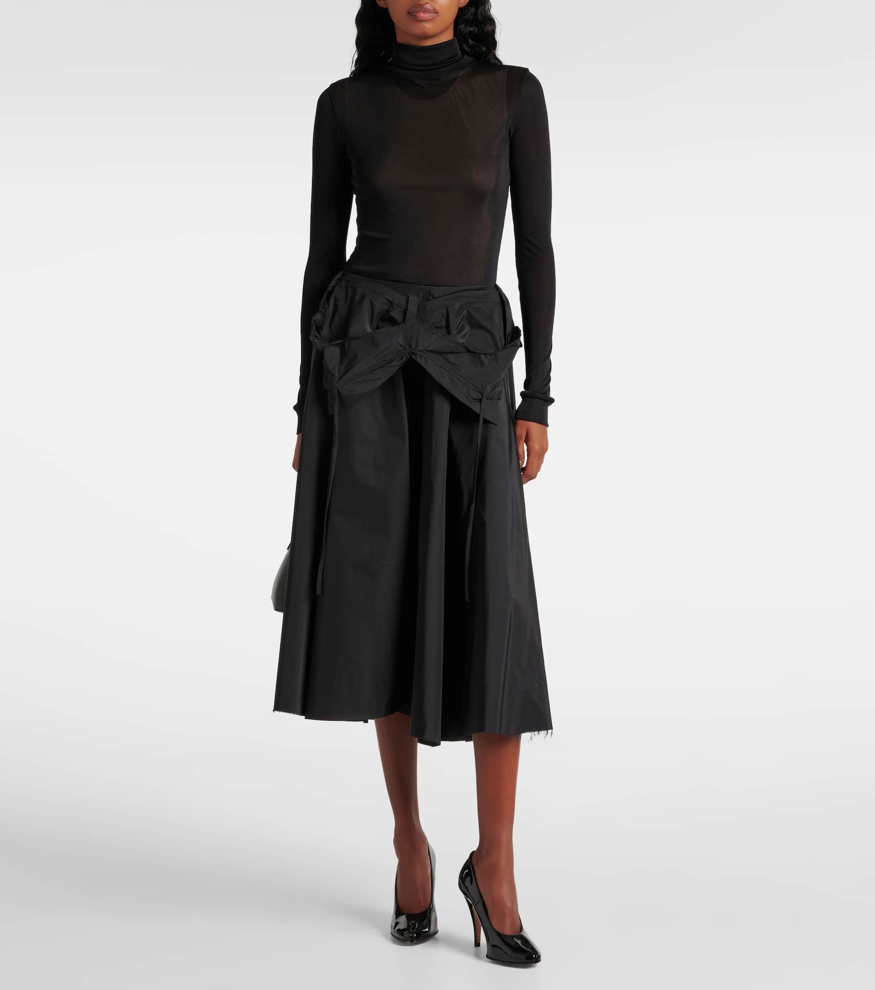 Deconstructed taffeta midi skirt - 2