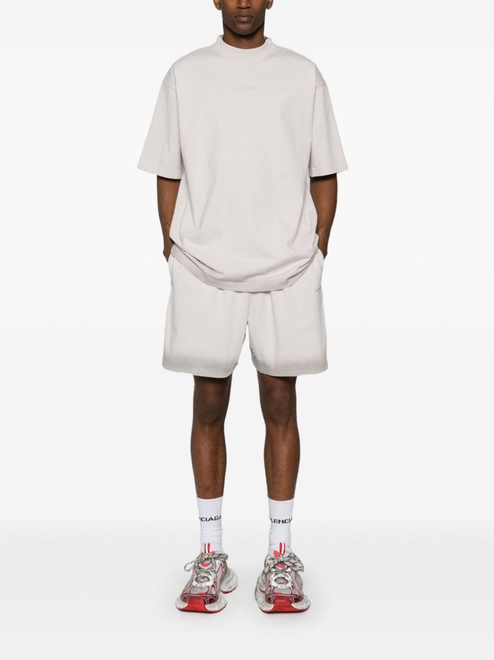 reflective-logo cotton T-shirt - 3