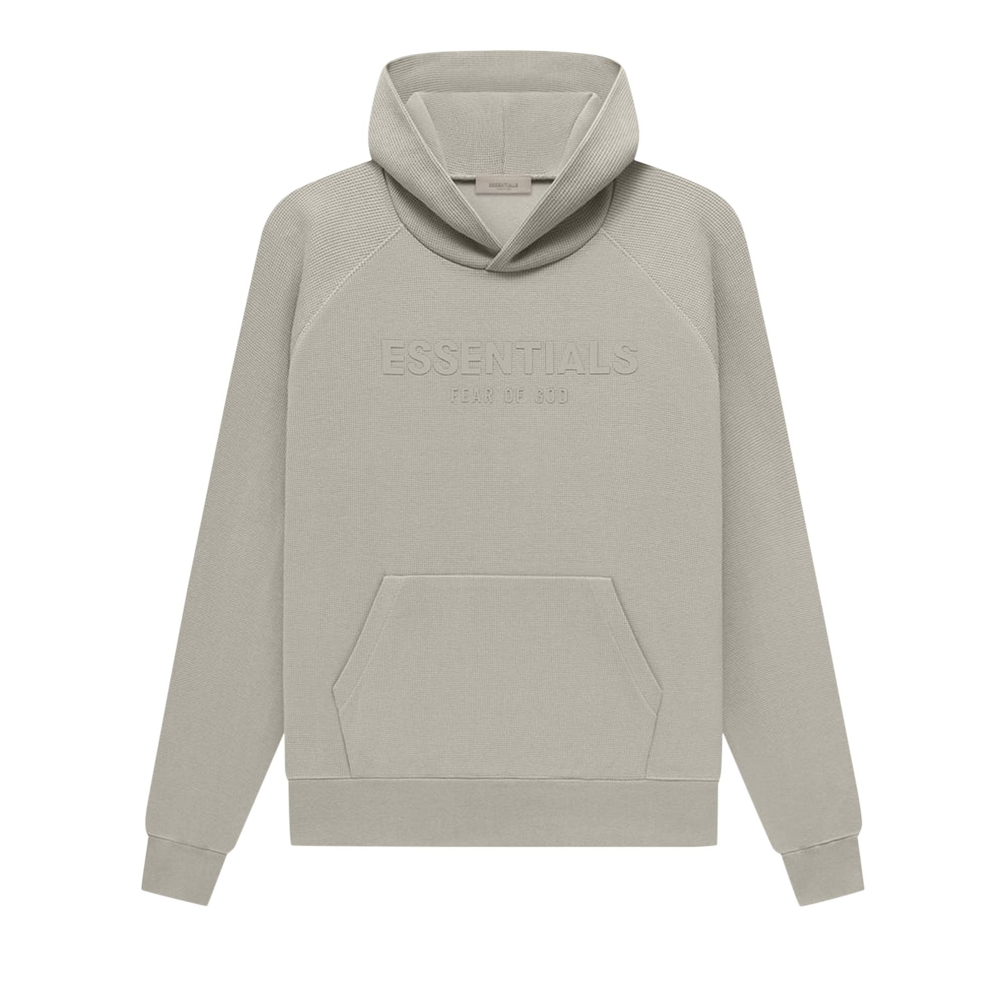 Fear of God Essentials Waffle Raglan Hoodie 'Seal' - 1