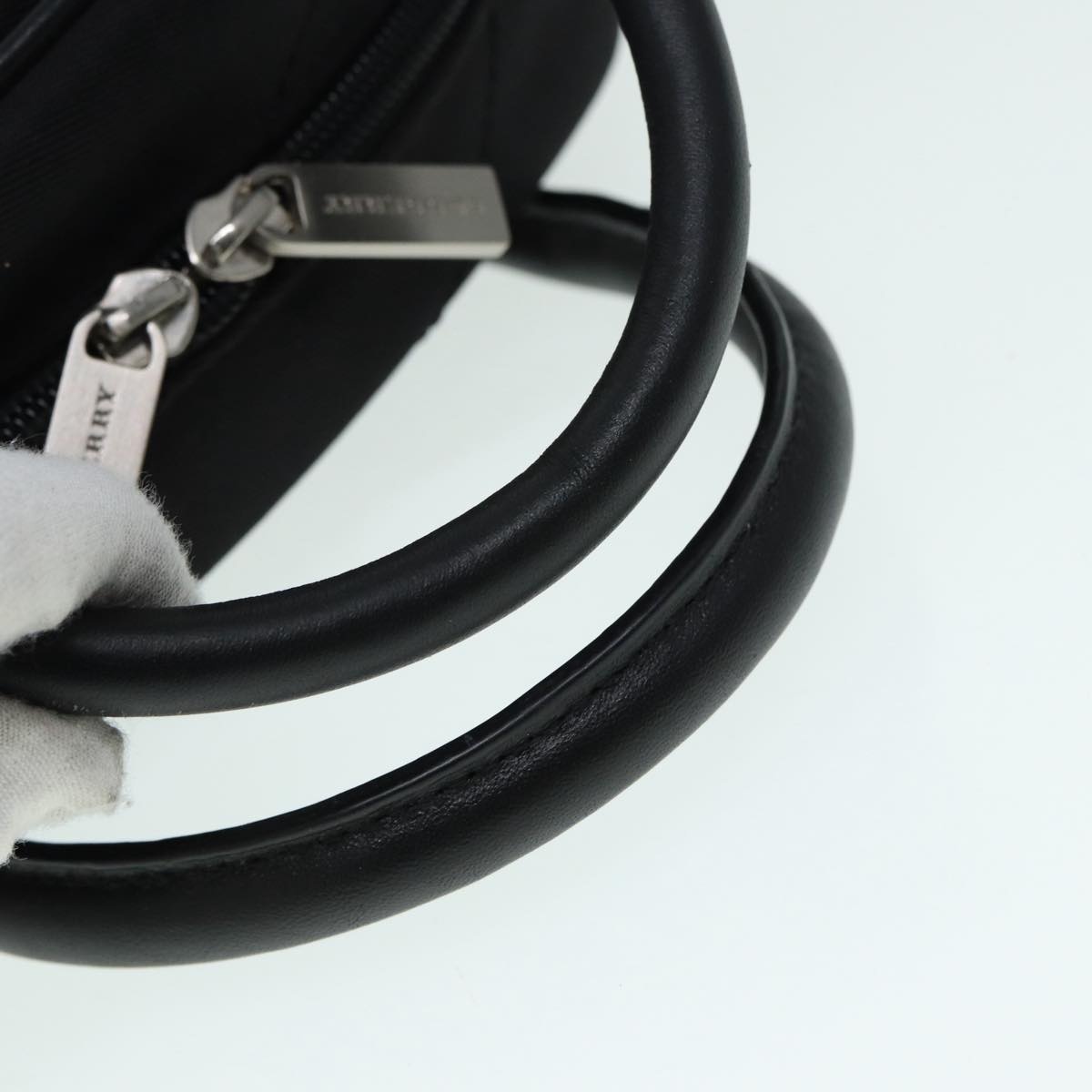 Burberry Hand Bag Nylon Black Silver - 8