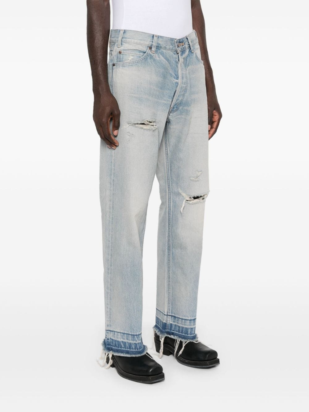 Celine Men Jeans Wesley In Denim Lavaggio Eastside Distressed - 4