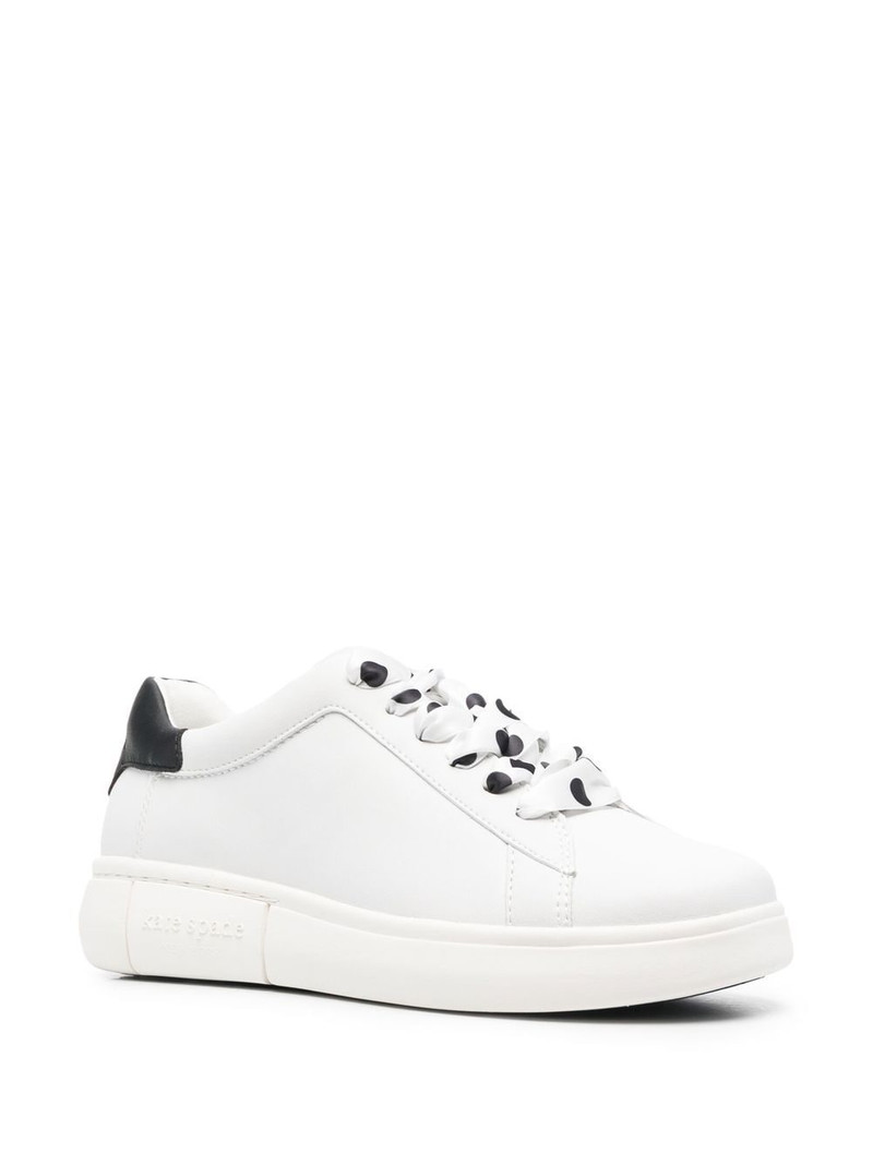 kate spade polka-dot lace leather sneakers outlook