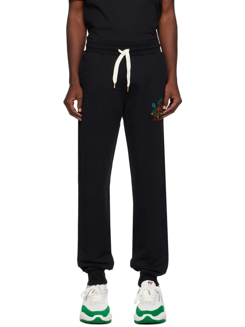 Black Rainbow Crayon Temple Sweatpants 1