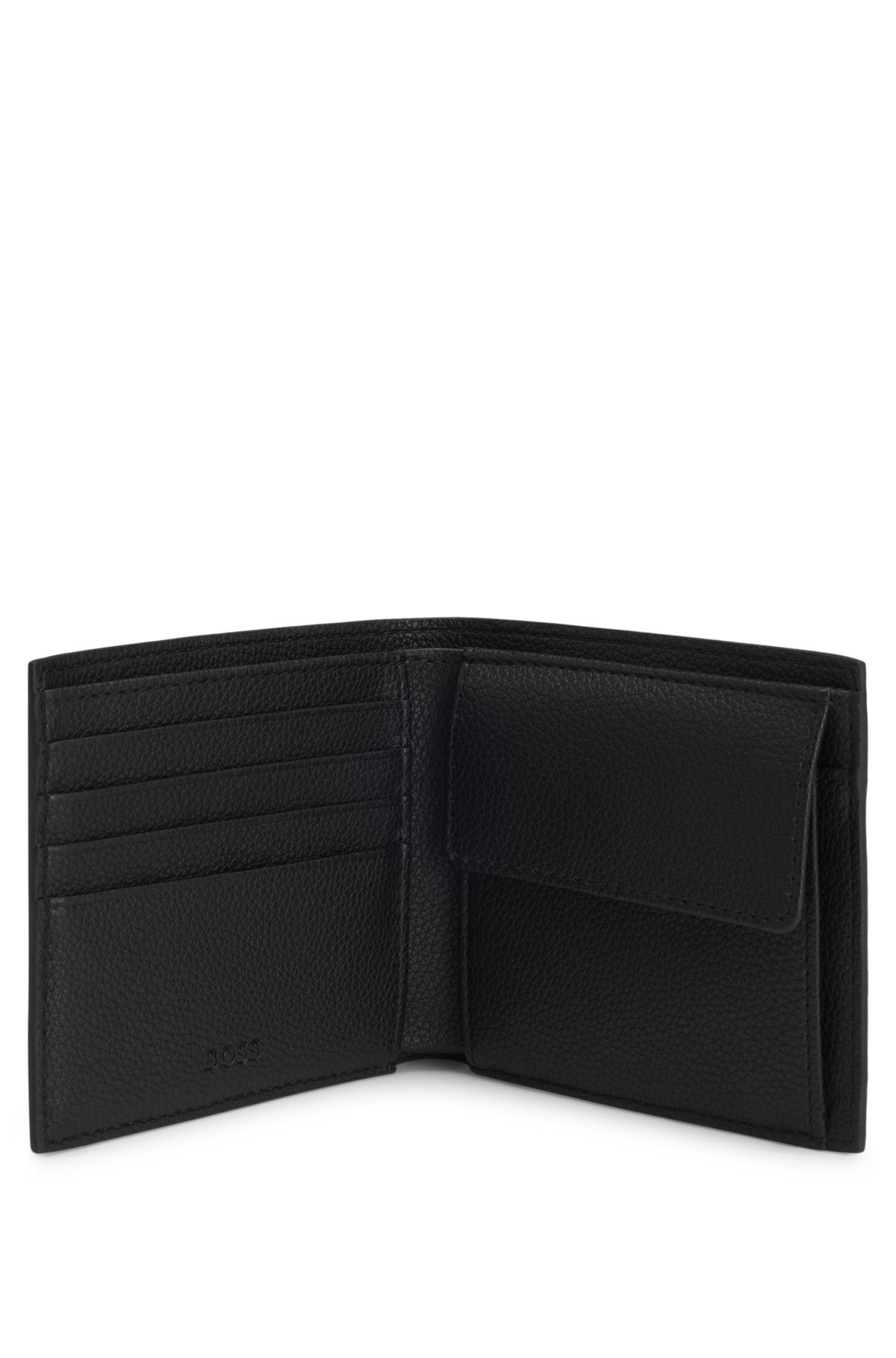 GRAINED FAUX-LEATHER WALLET WITH LOGO TRIM - 2