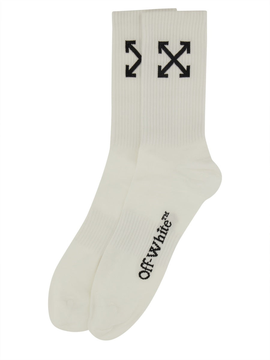 Off-White Men Medium Socks With "Arrow" Pattern - 2