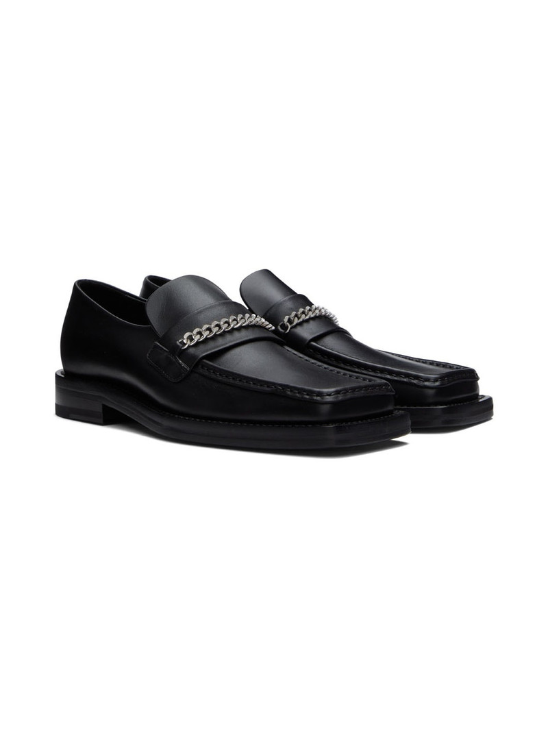 Black Square Toe Loafers 4