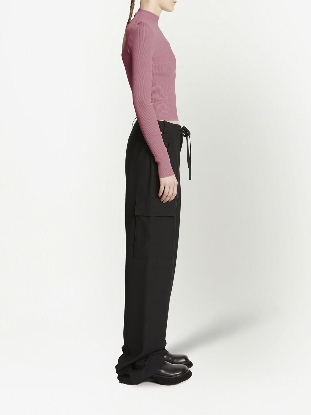 cut-out detail knitted top - 3