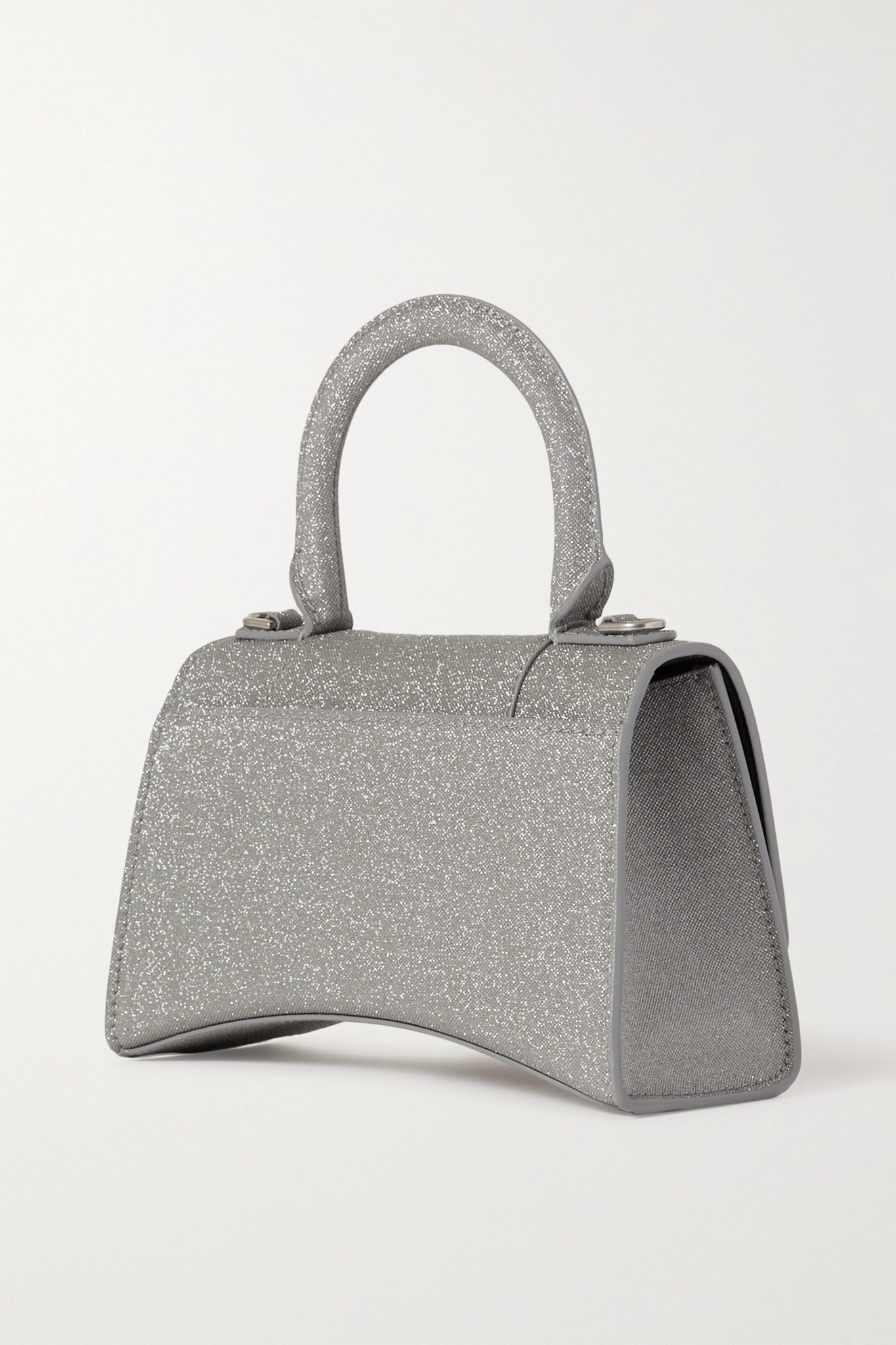 Hourglass XS glittered leather tote - 3