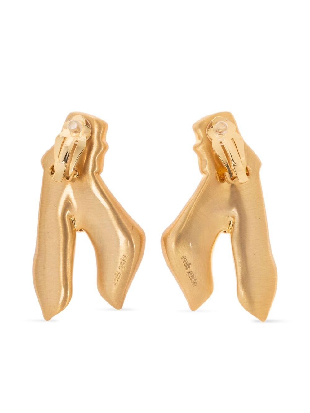 brass clip-on earrings - 3