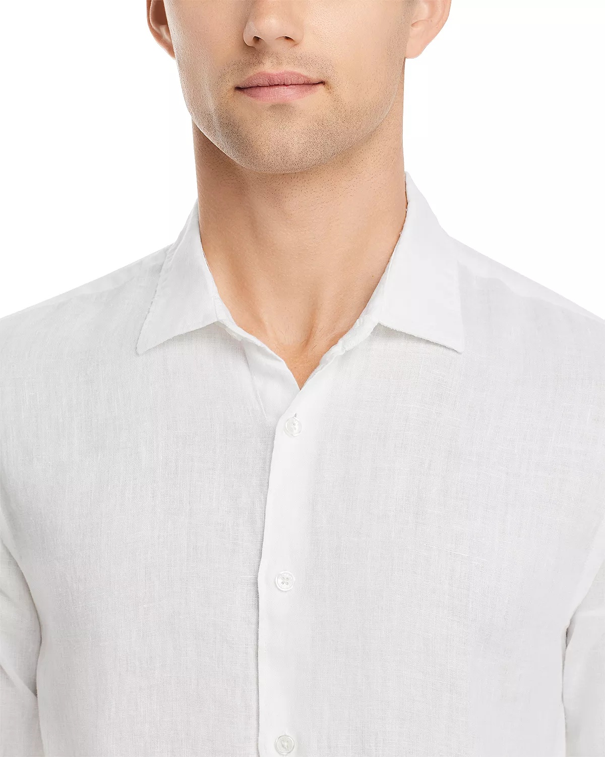 Giles Linen Textured Tailored Fit Button Down Shirt - 7