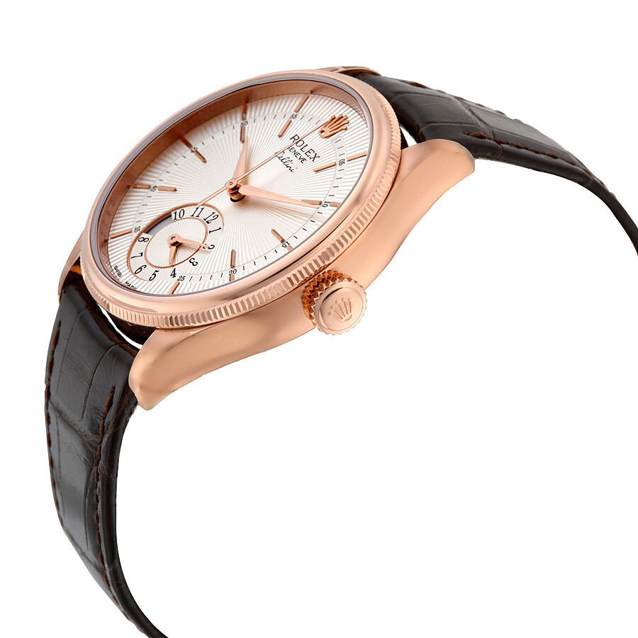 Rolex Cellini Dual Time Silver Dial 18kt Everose Gold Men's Watch 50525SSBRL - 2