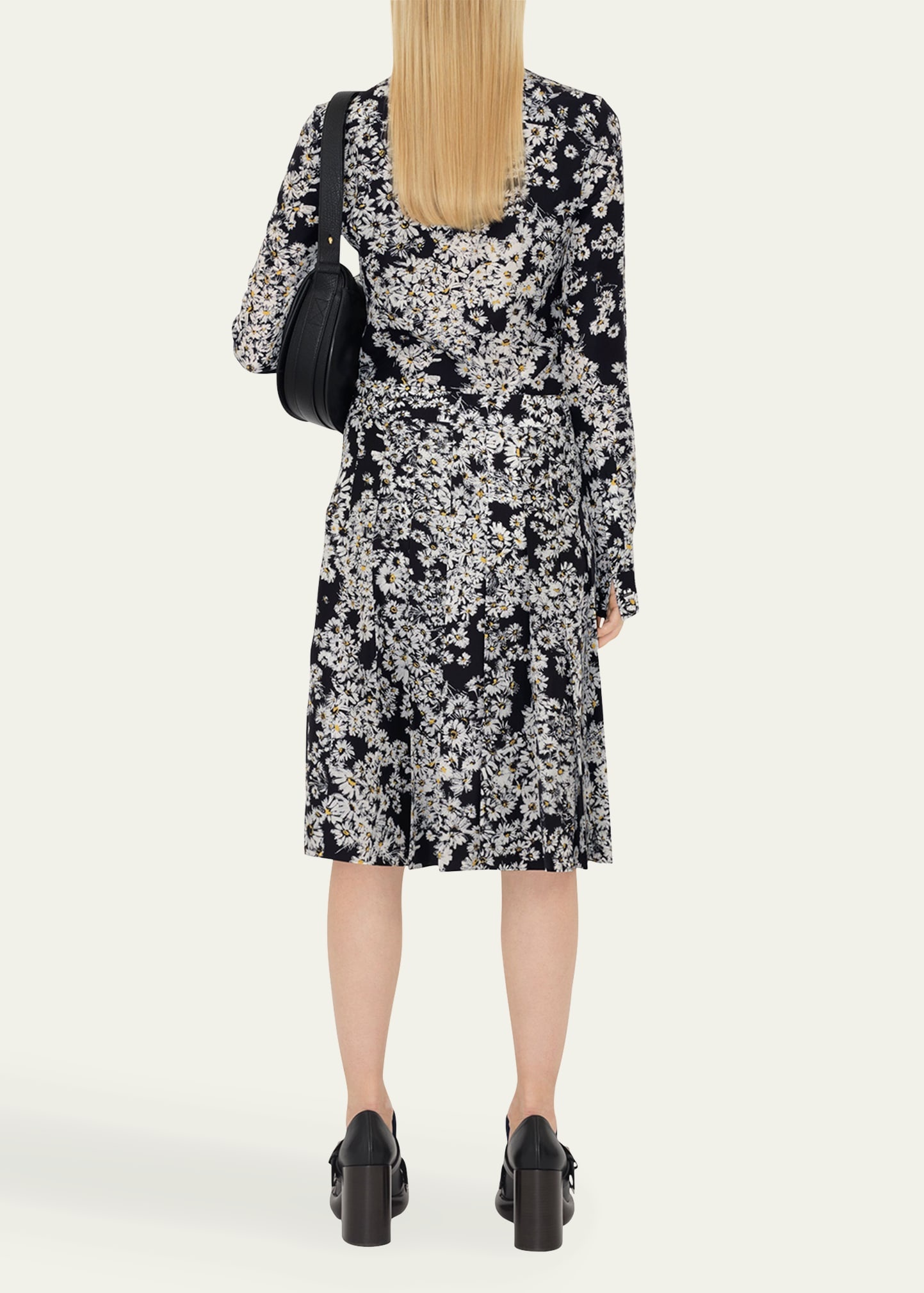 Flower Print Button Down Silk Top - 3