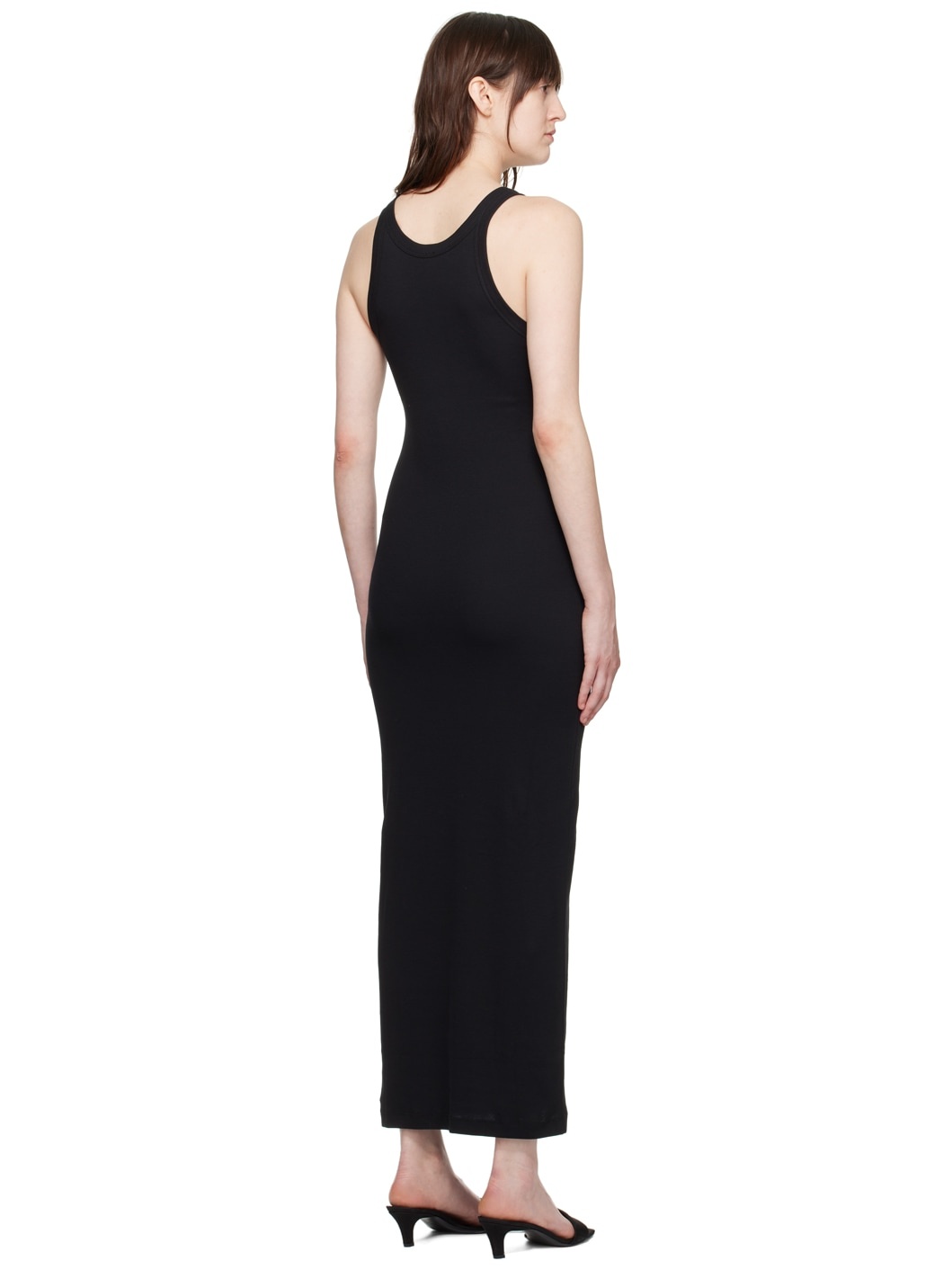 Black Curved Maxi Dress - 3