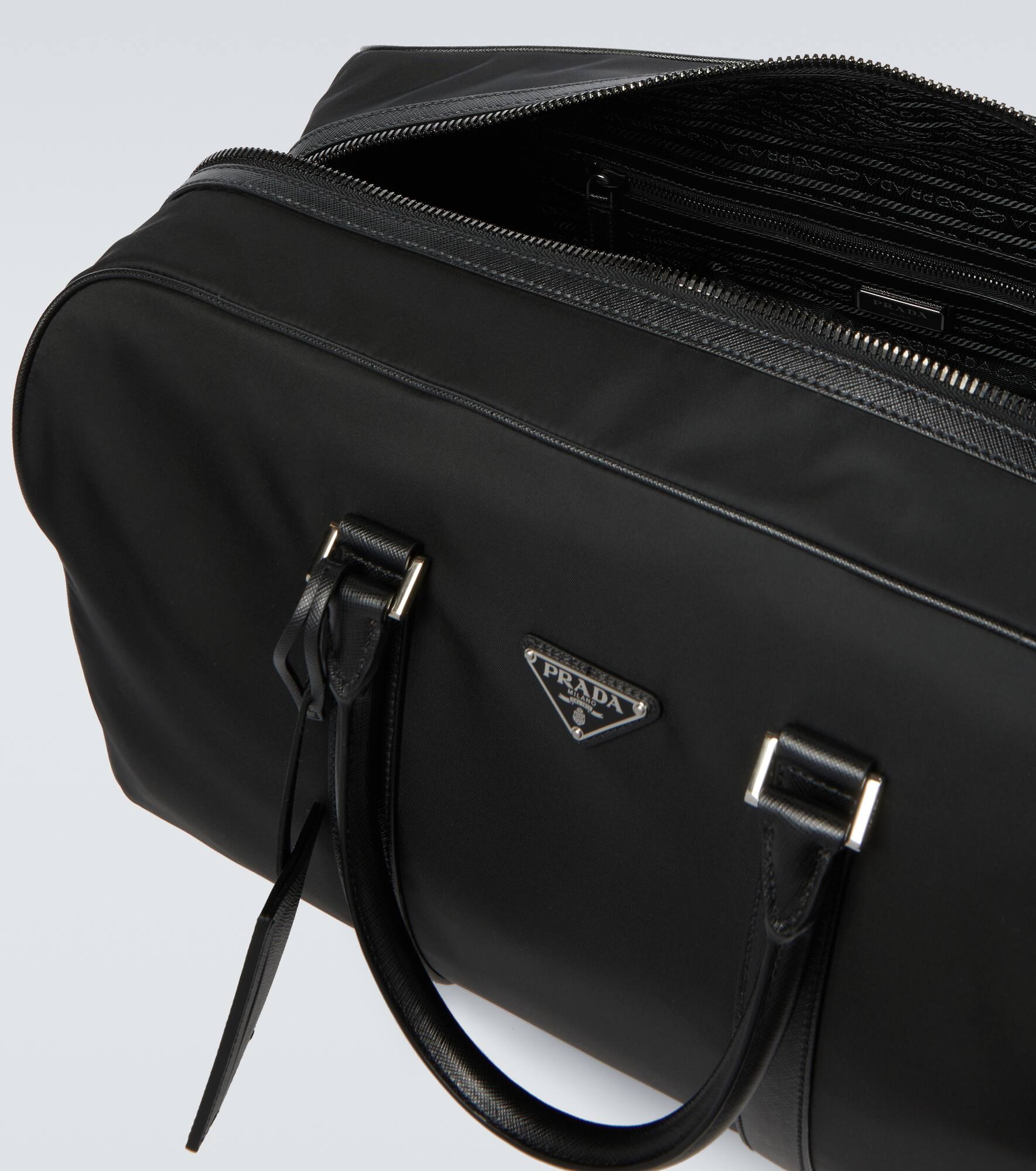 Re-Nylon and Saffiano leather duffel bag - 4