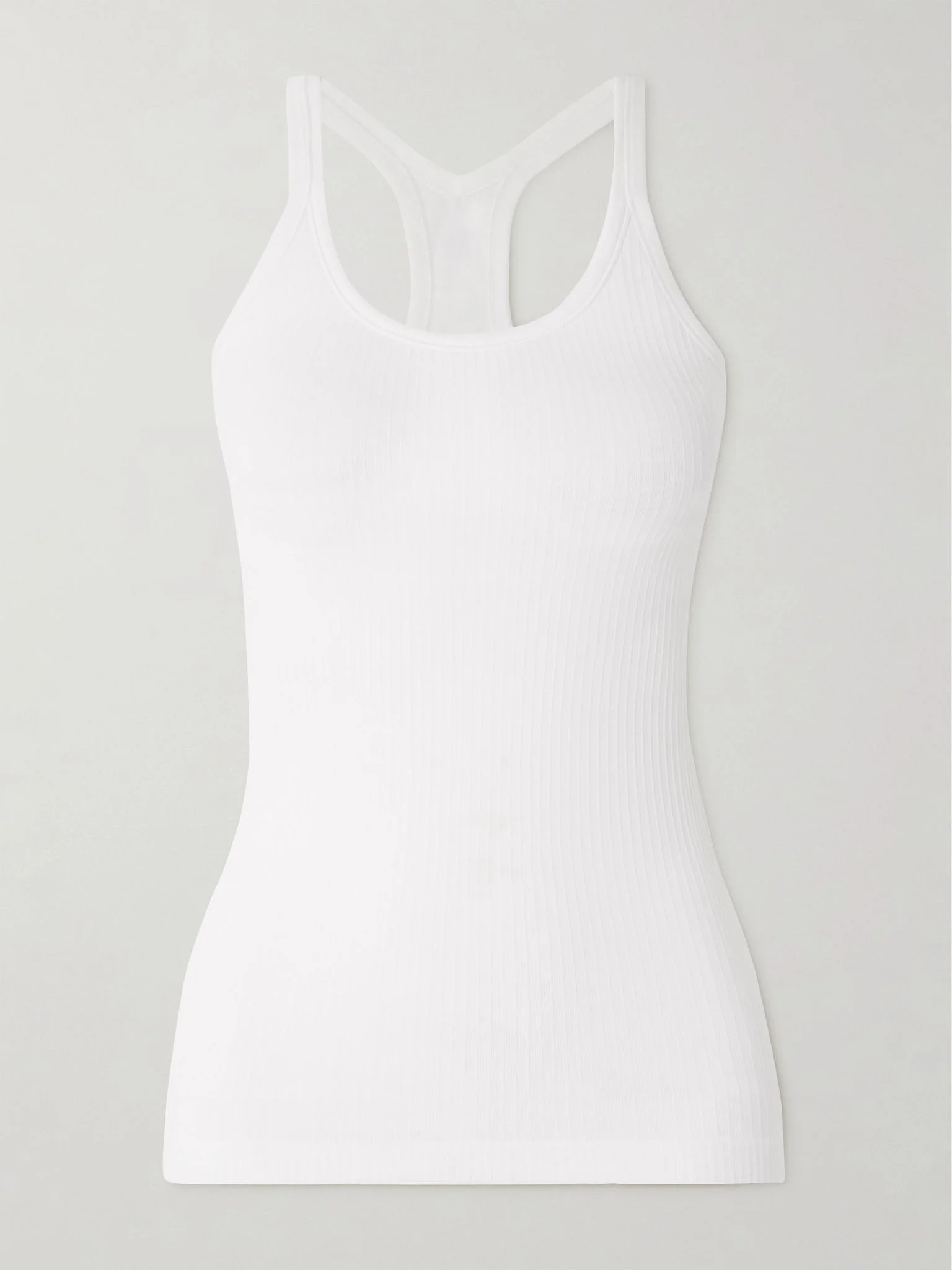 Yoga Ebb to Street ribbed stretch-jersey tank White - 1