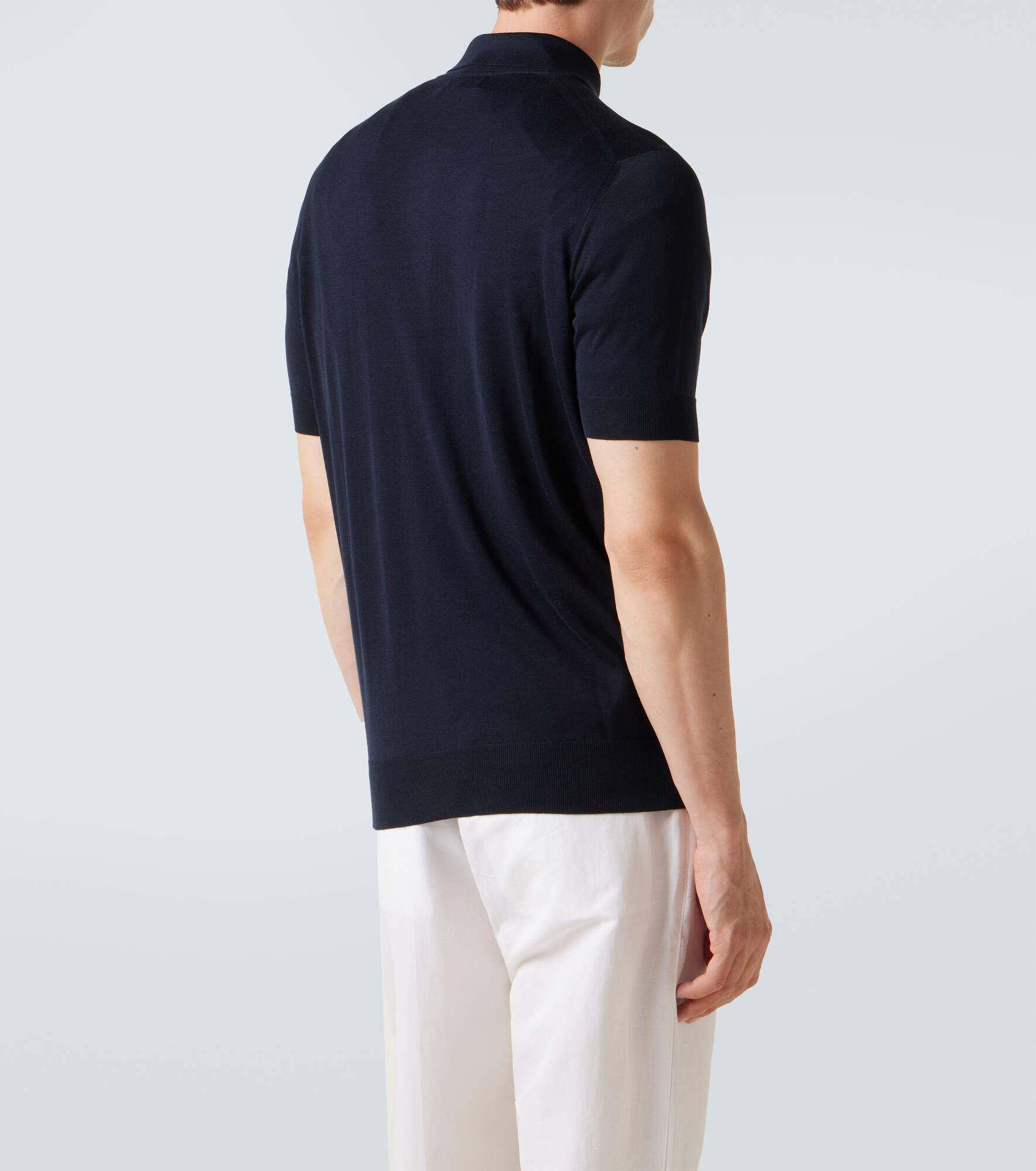 Logo silk and cotton polo shirt - 4