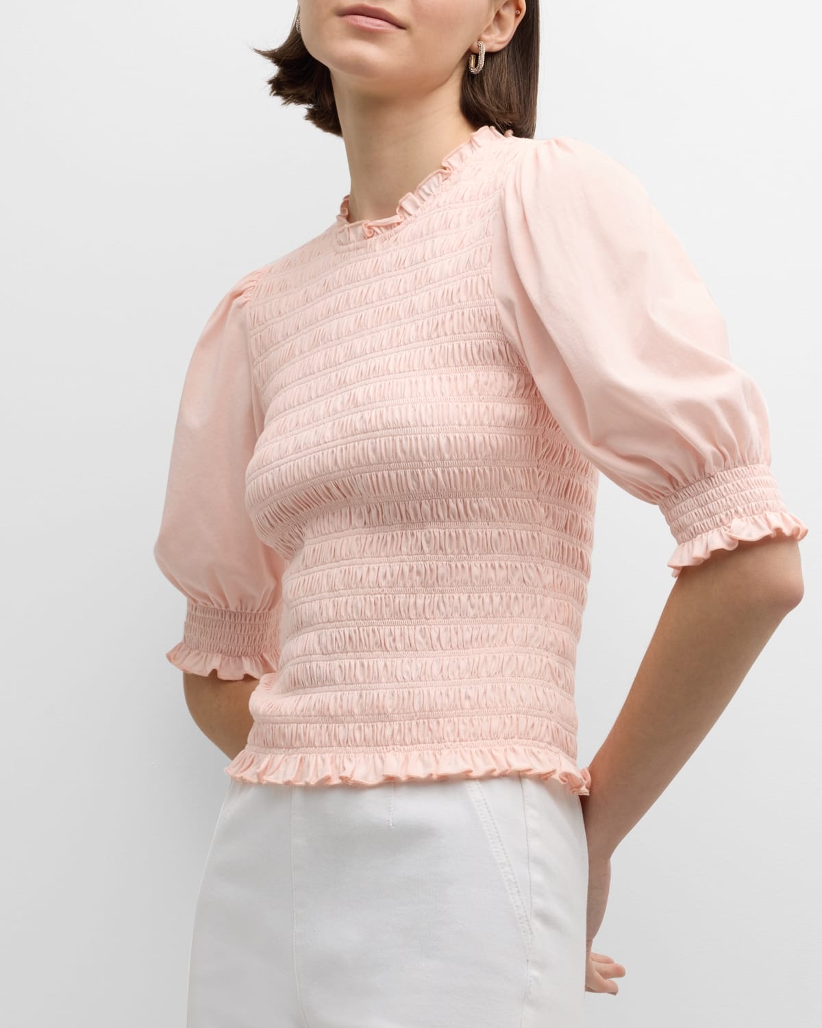 Langston Smocked Short-Sleeve Top - 7