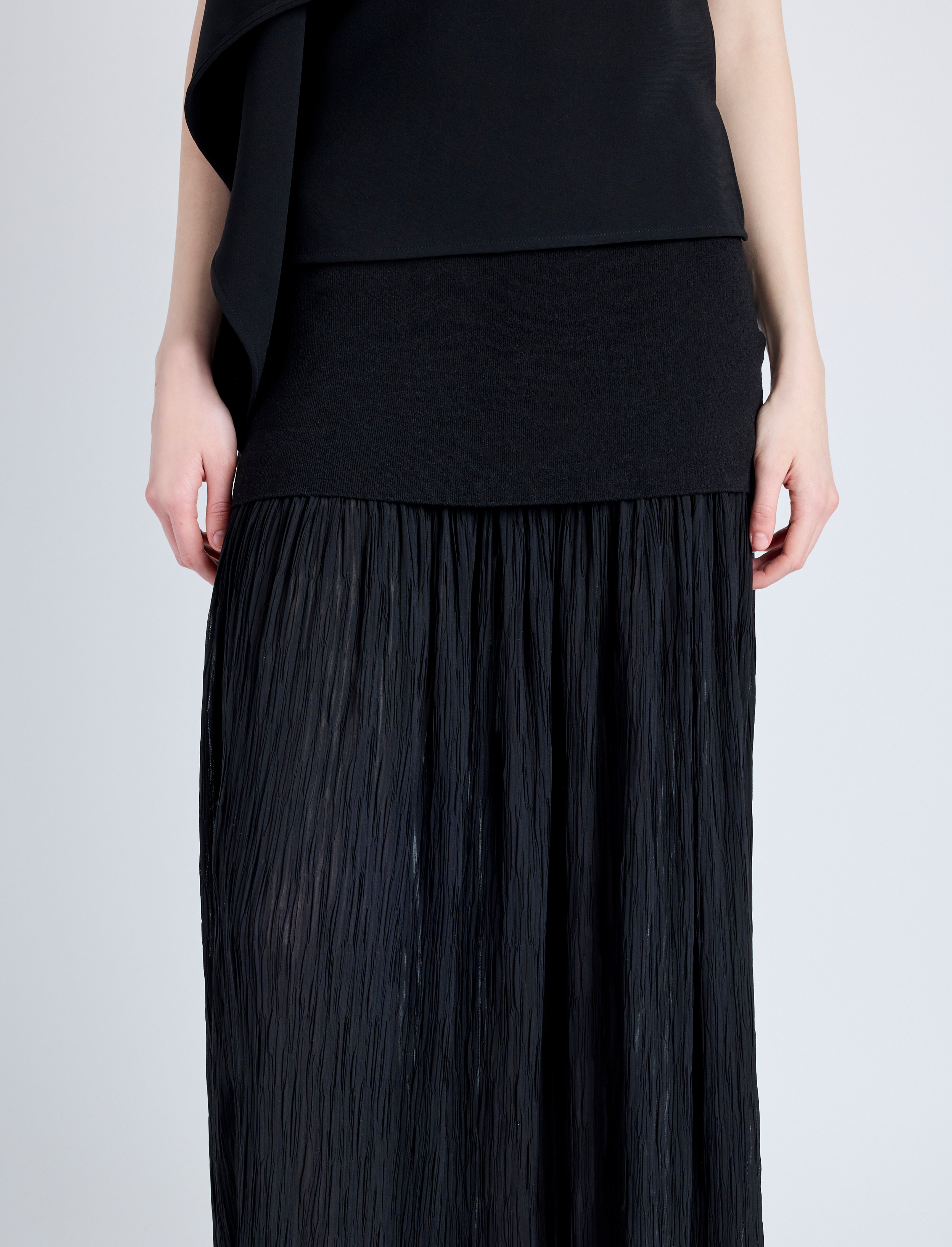 Paige Skirt in Pleated Crepe Chiffon - 5
