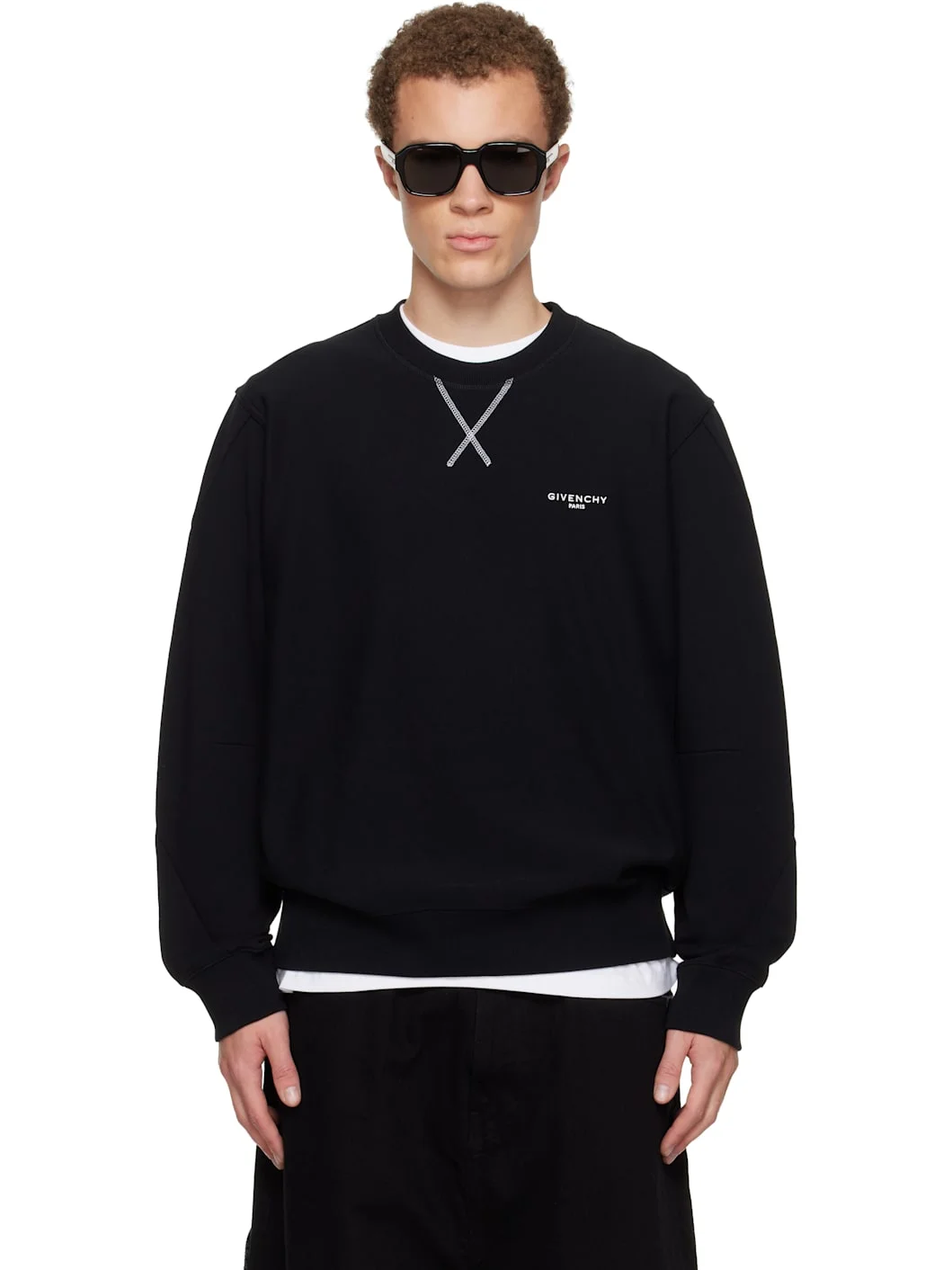 Black Couture Seam Sweatshirt - 1
