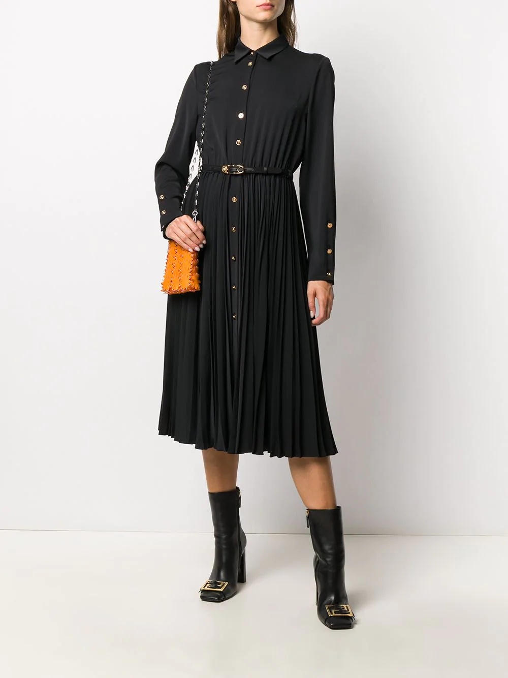 pleated shirt dress - 2