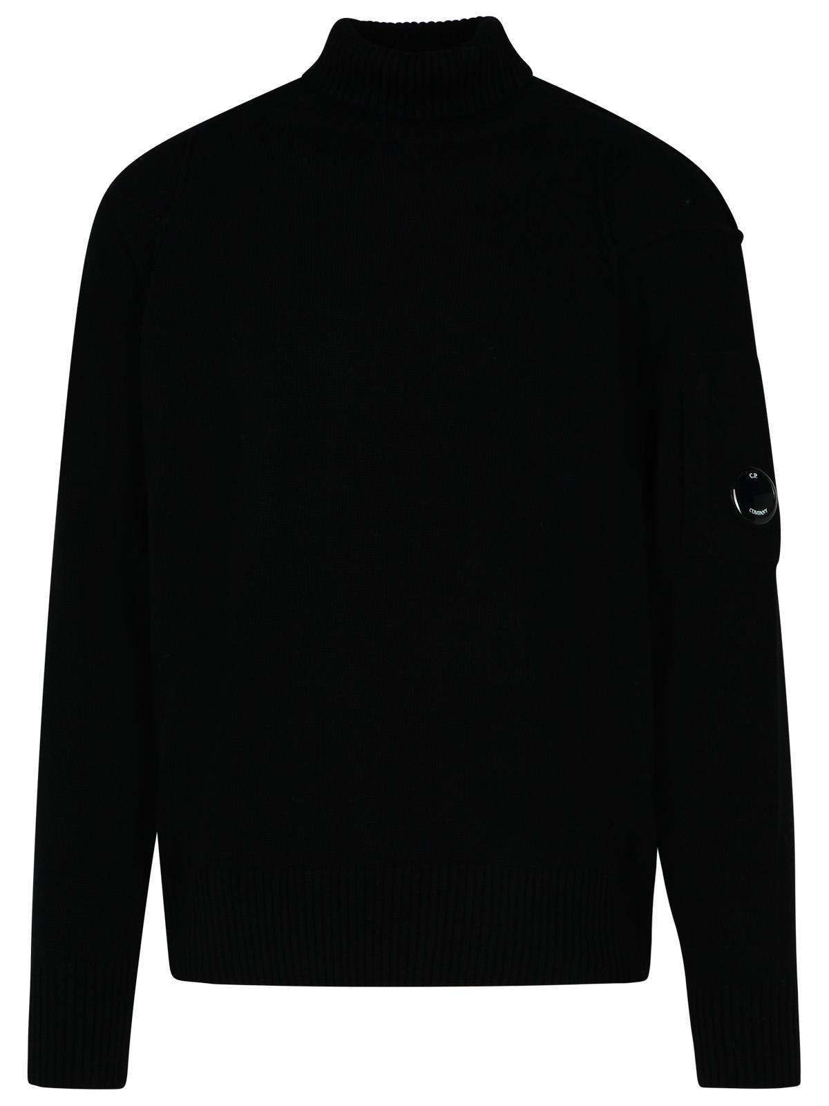 C.P. Company Black Wool Blend Turtleneck Sweater Man - 1