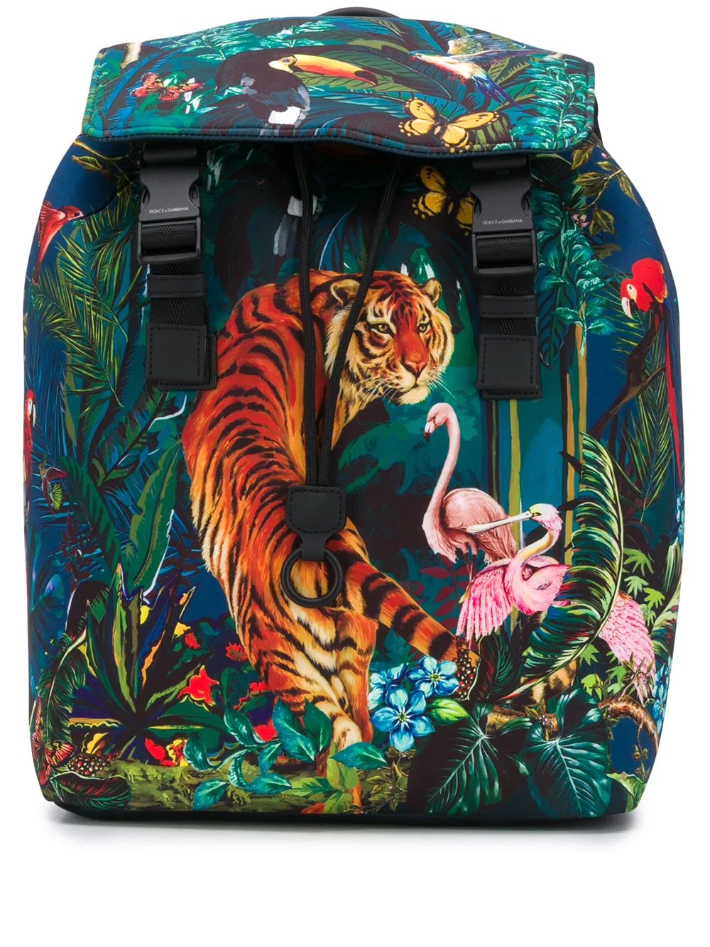 tropical print backpack - 1