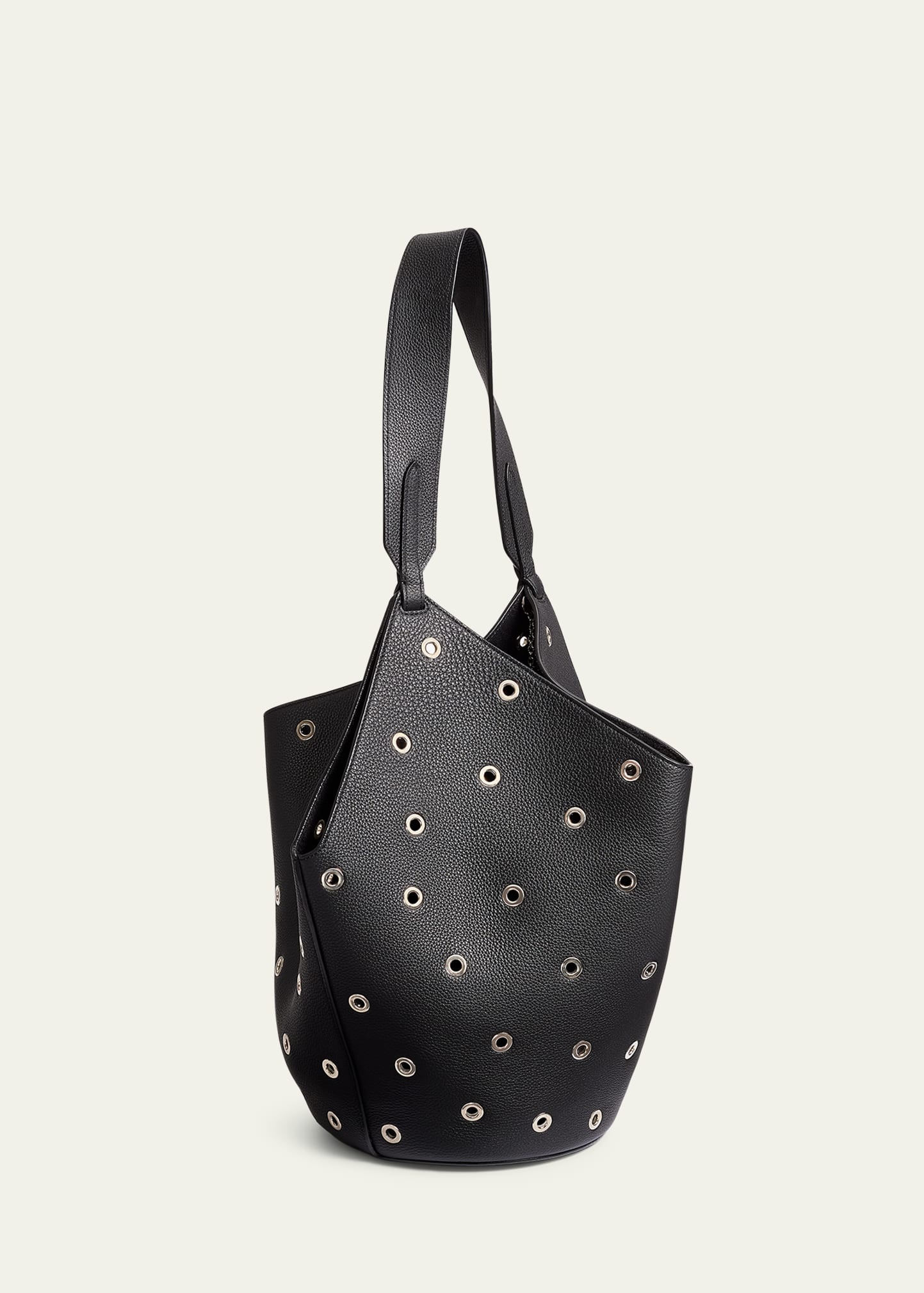 Lotus Small Grommet Calfskin Tote Bag - 3
