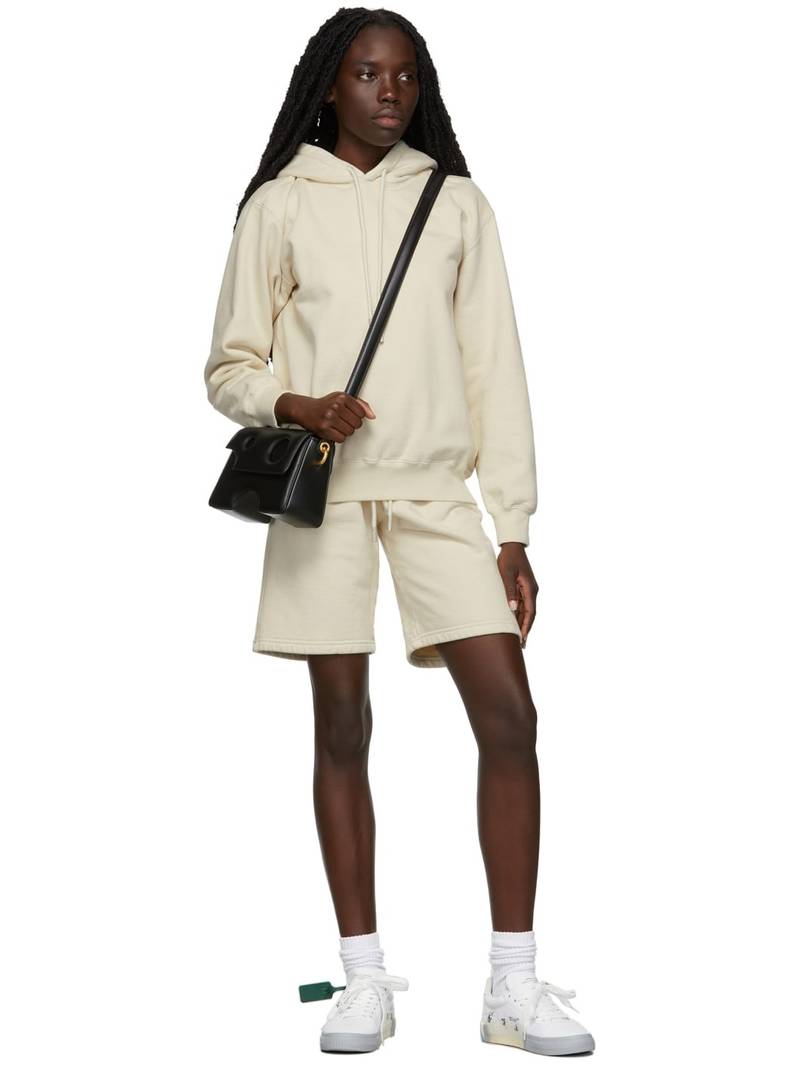 Off-White Beige Diag Sweat Shorts outlook