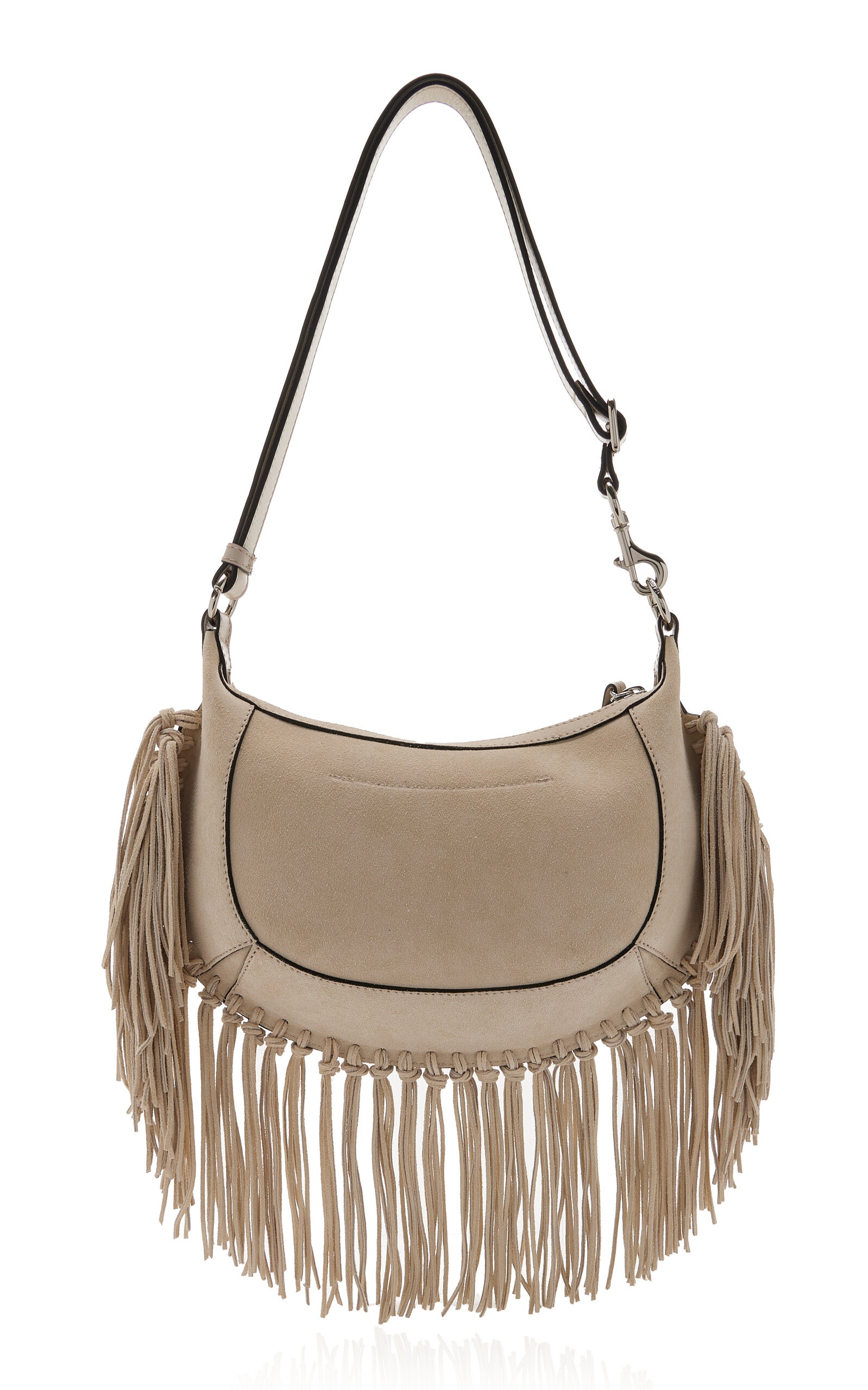 Oskan Moon Fringed Leather Shoulder Bag white - 4