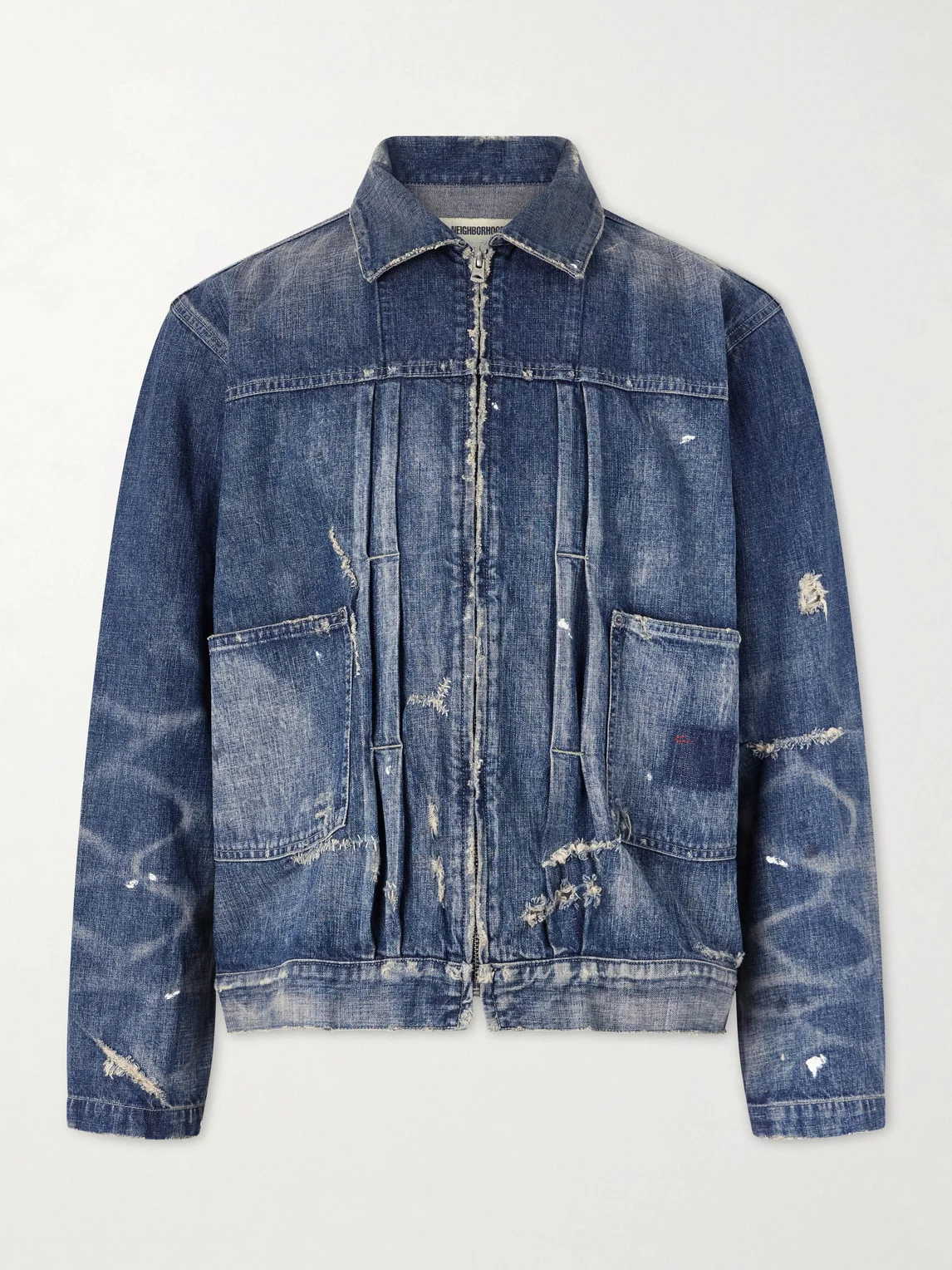 Distressed Denim Jacket - 1