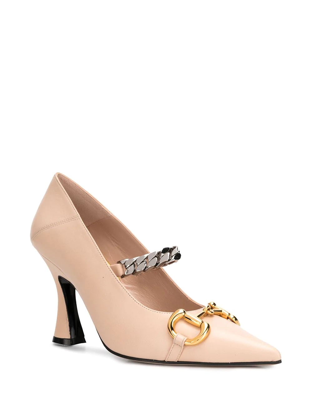 Horsebit chain-strap pumps - 2