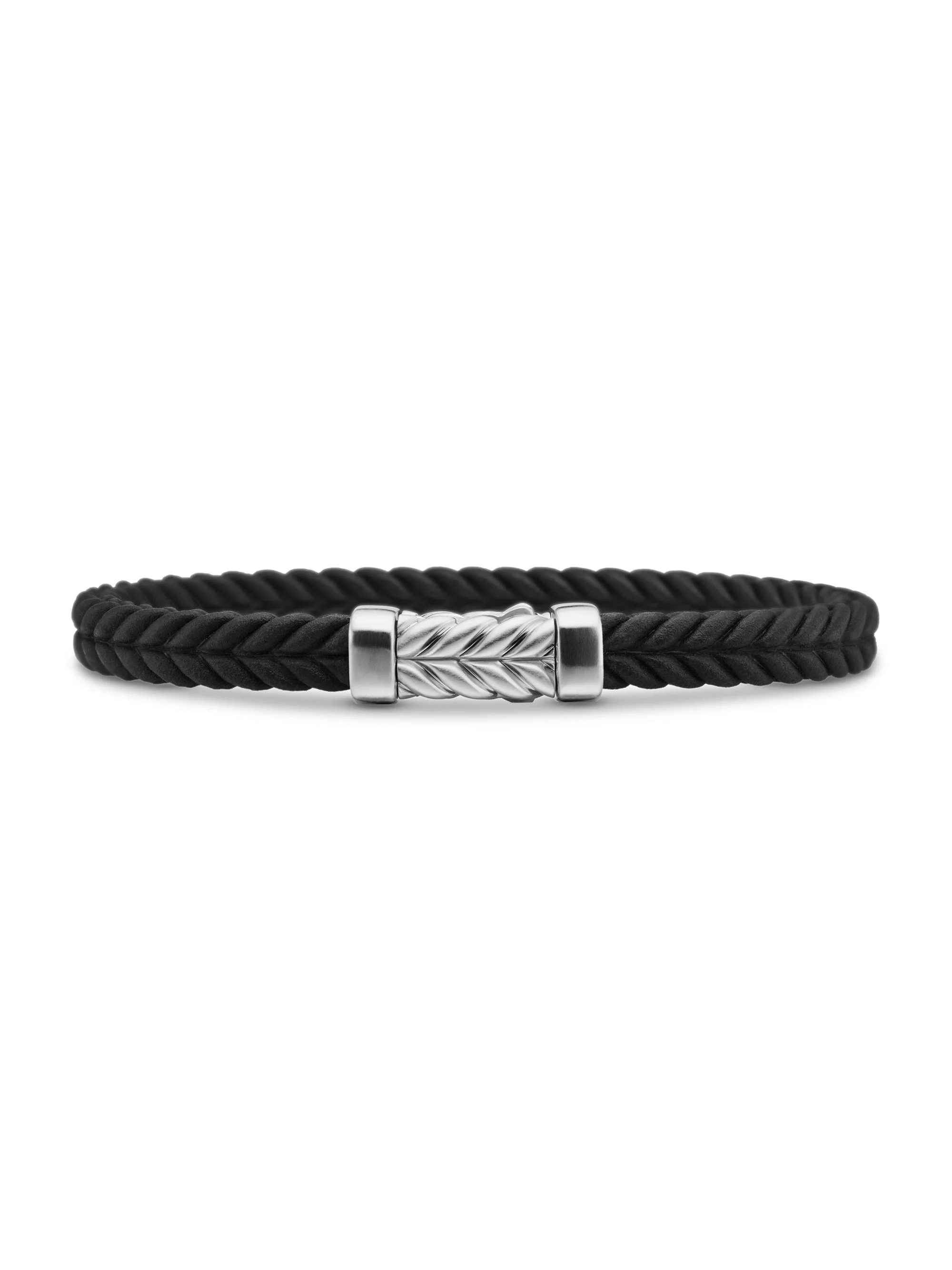 Men's Chevron Rubber Bracelet - Black - 1