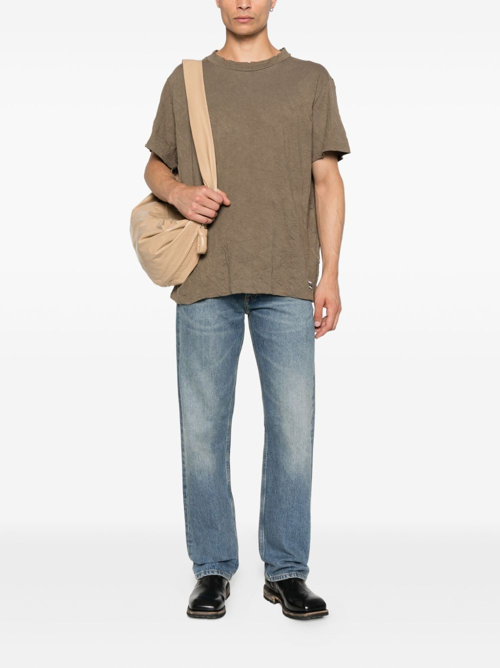crinkle crew-neck T-shirt - 2