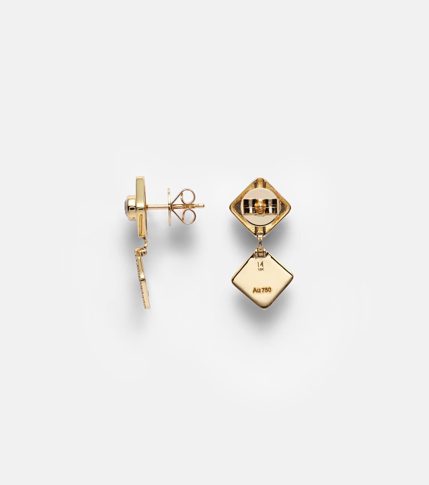 18kt gold earrings with diamonds - 4