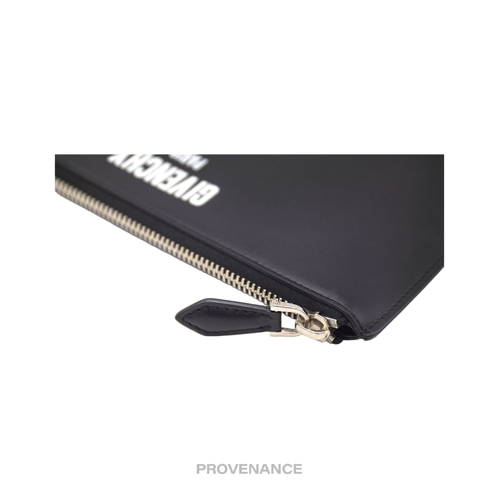 Givenchy Logo Zip Pouch Clutch Bag - Black Leather - 6