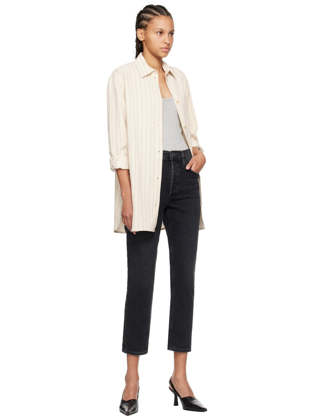 Black Riley Crop Jeans - 4