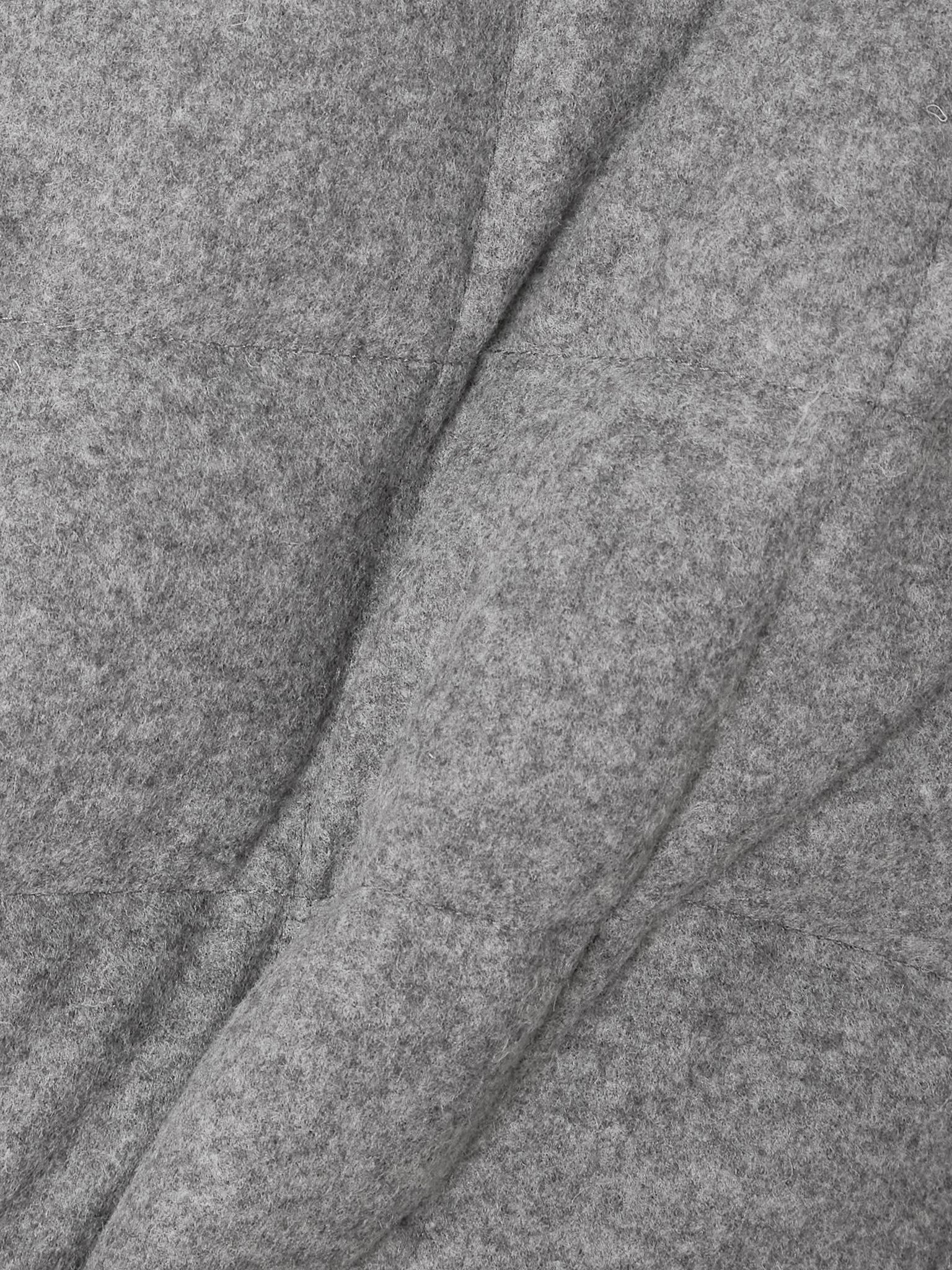 Bussettes belted quilted padded flannel down jacket Gray - 4