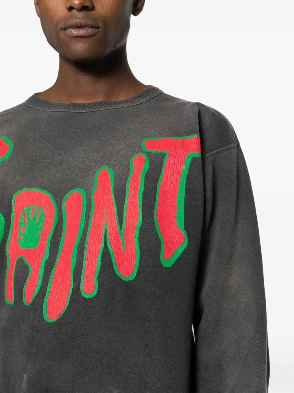 logo-print cotton sweatshirt - 5