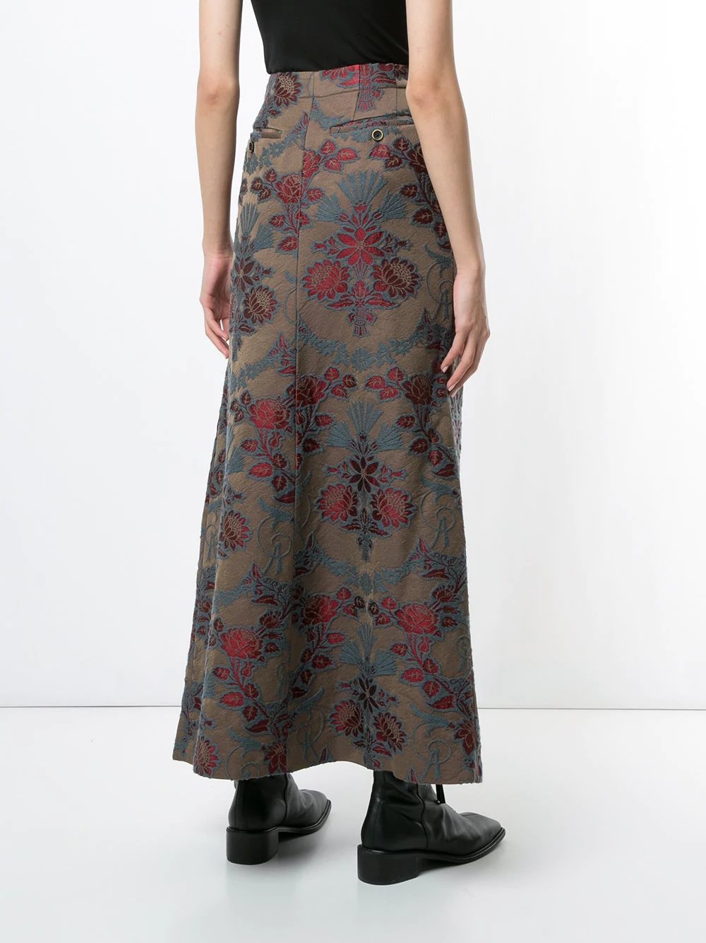 floral-jacquard maxi skirt - 4