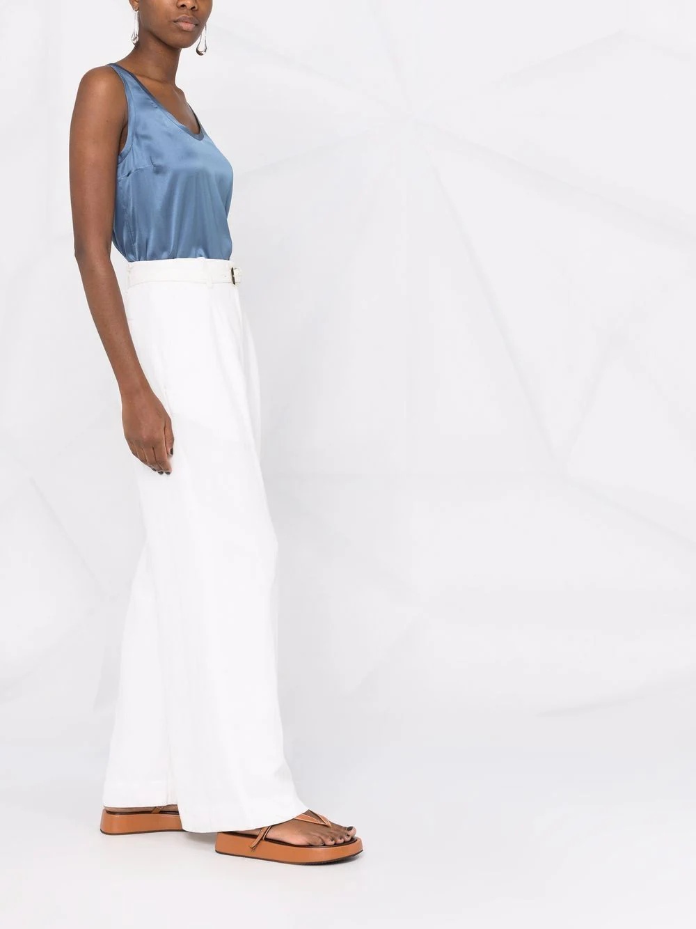 scoop-neck silk blouse - 4
